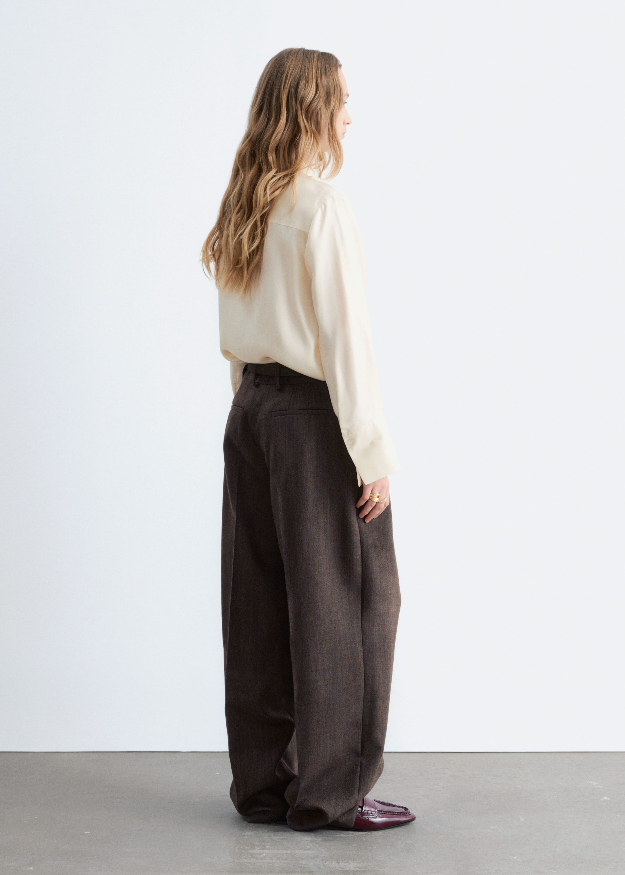 Press-Crease Wool Trousers - Dark Brown - Lookbook
