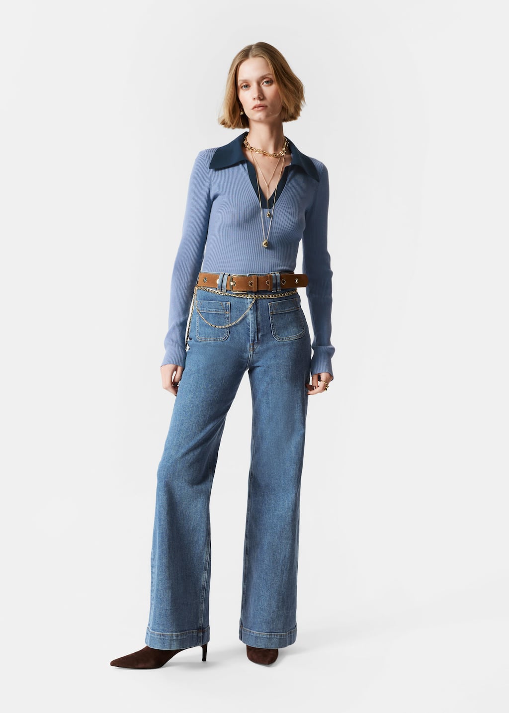 Image of High-Waist Flared Jeans