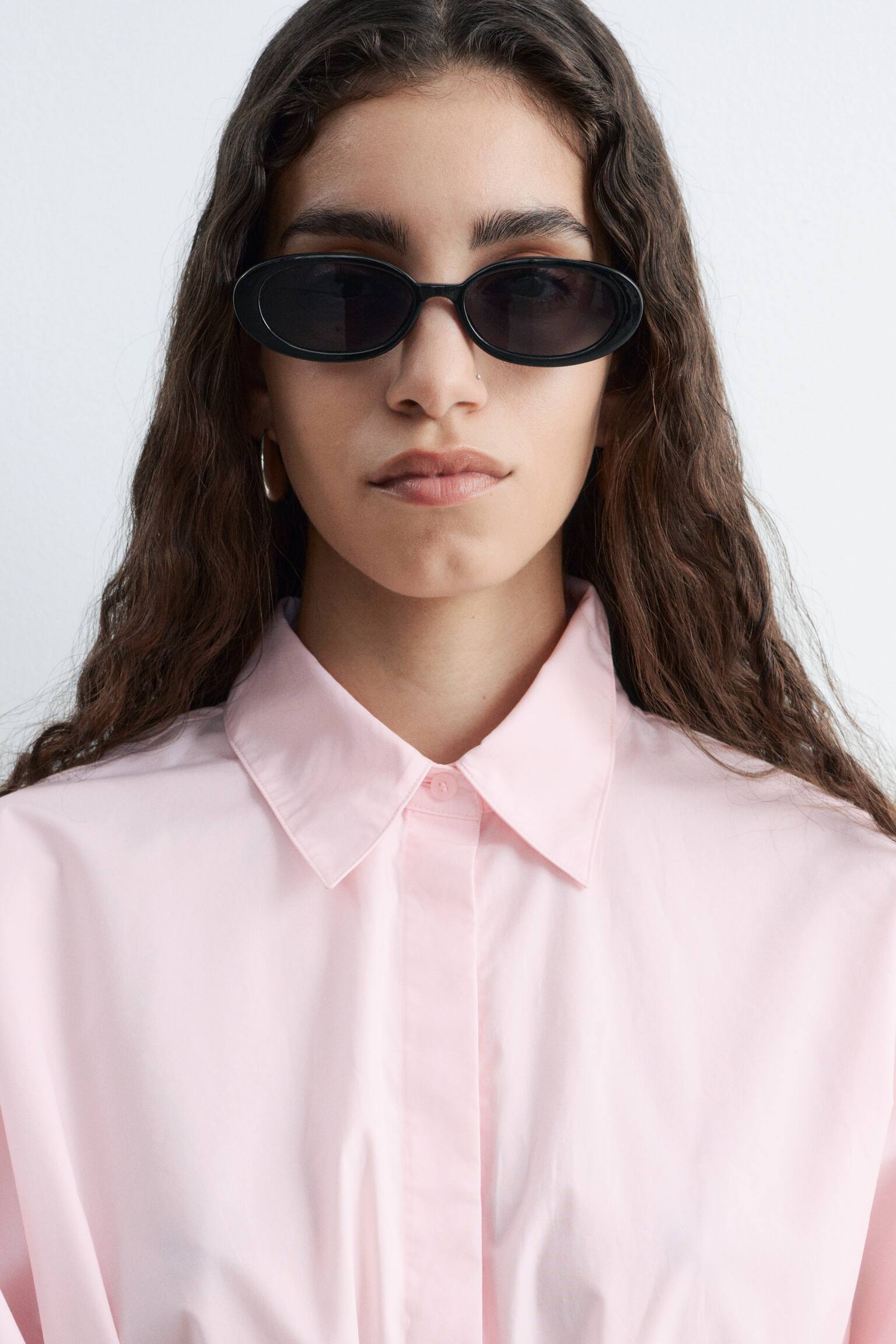 Hemd aus Baumwoll-Popeline mit Kordelzug - Rosa - 4