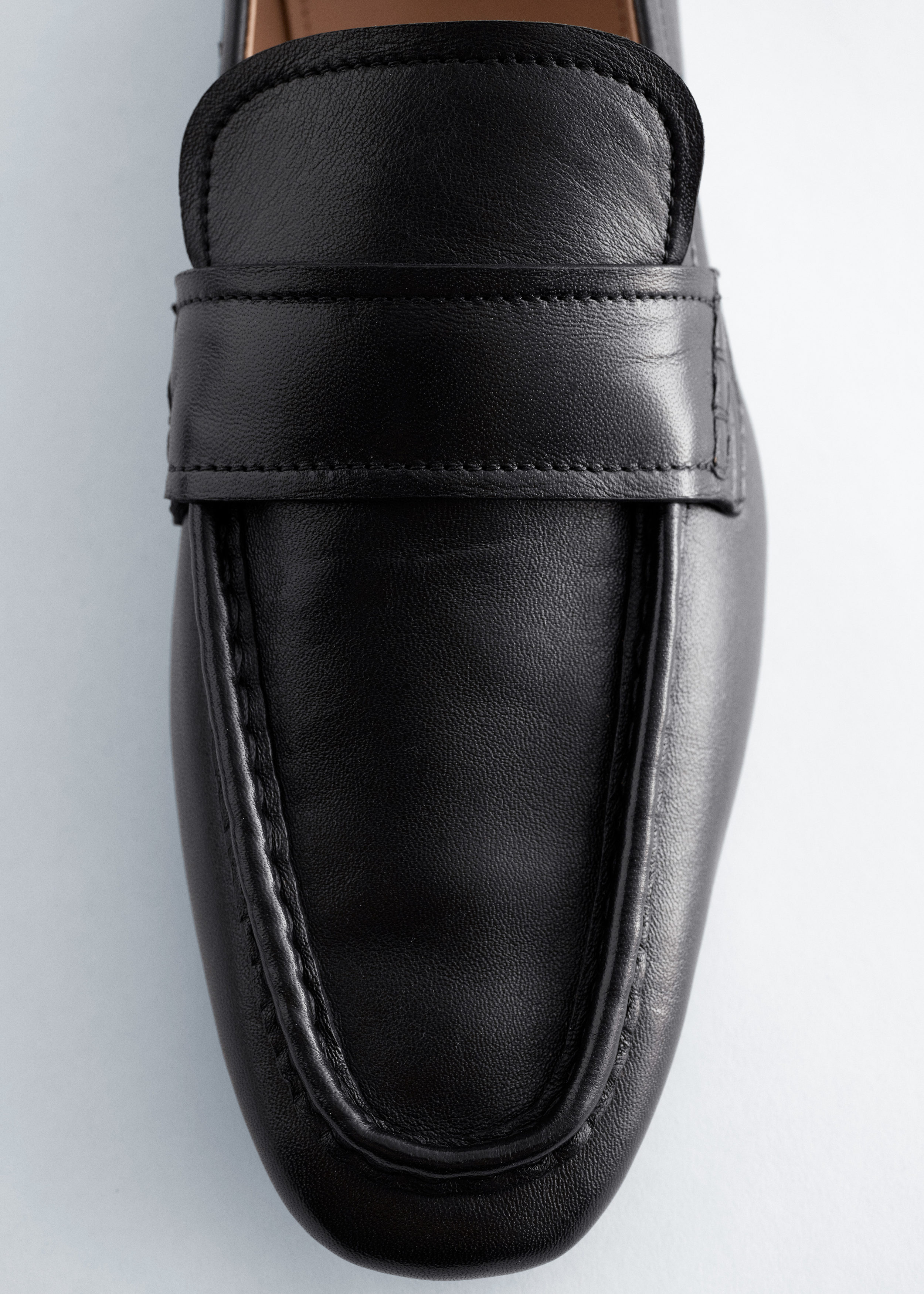 Square-Toe Leather Loafers - Black - Shoes - & Other Stories US