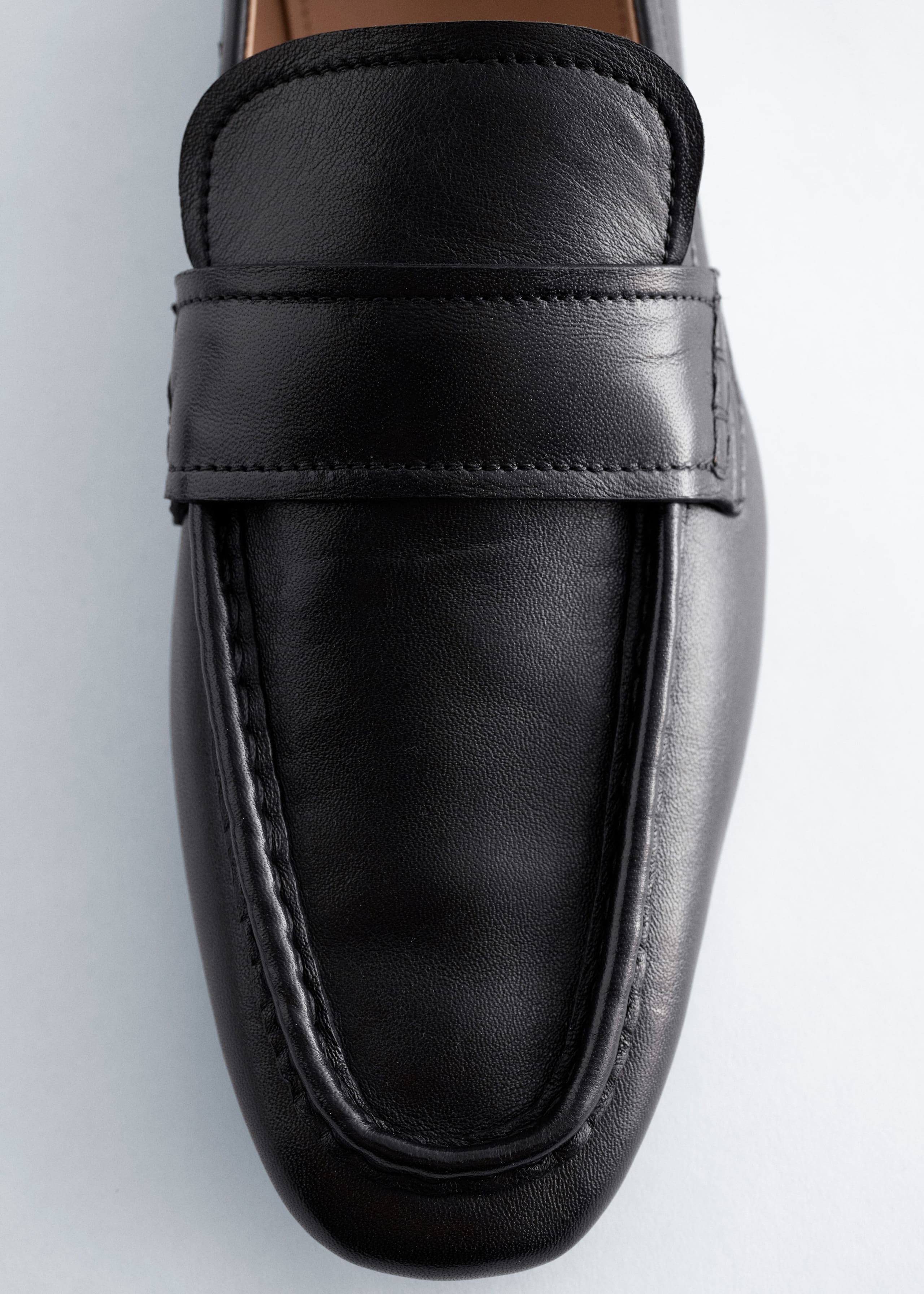 Image of Square-Toe Leather Loafers