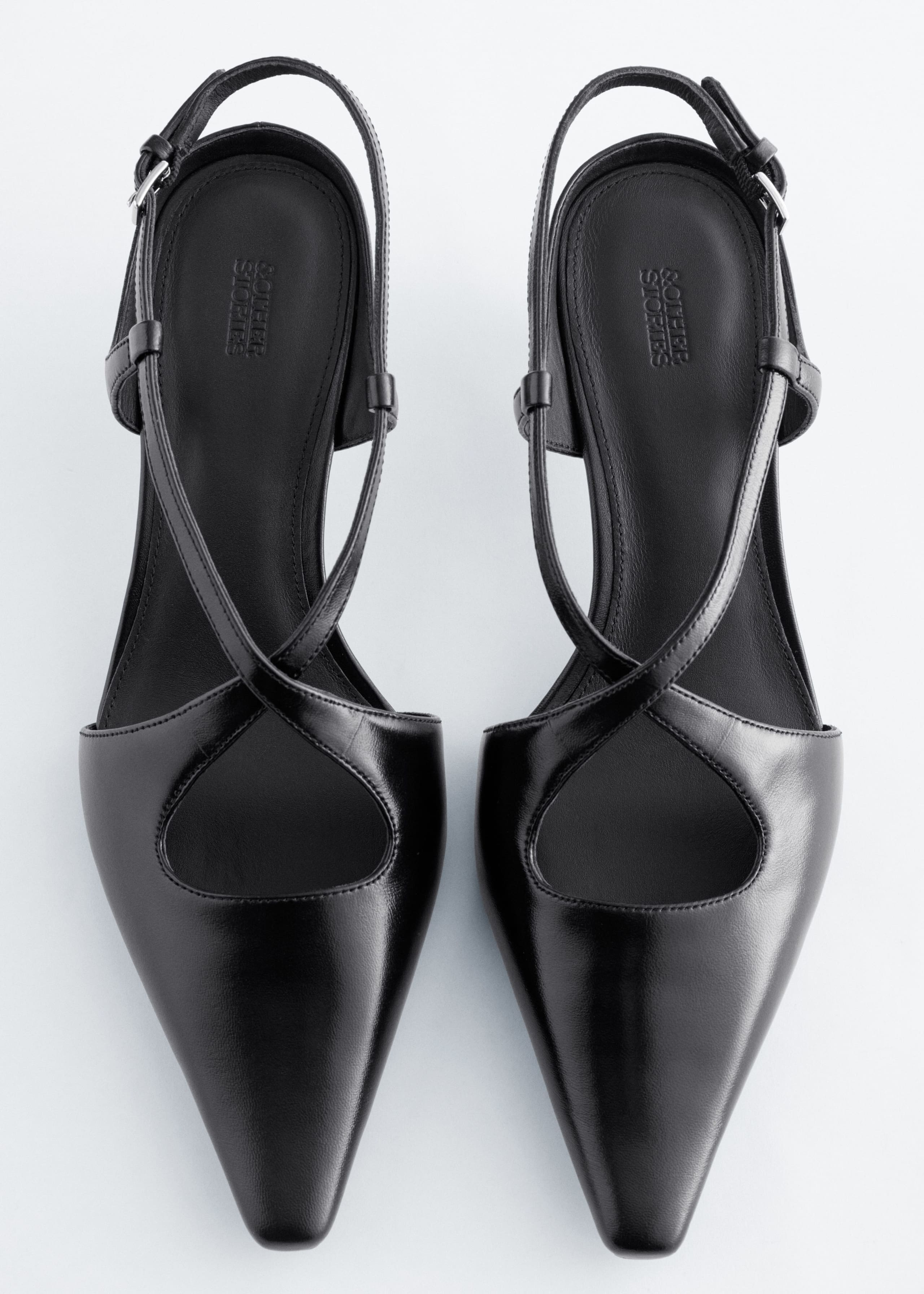 Image of Criss-Cross Leather Slingback Pumps