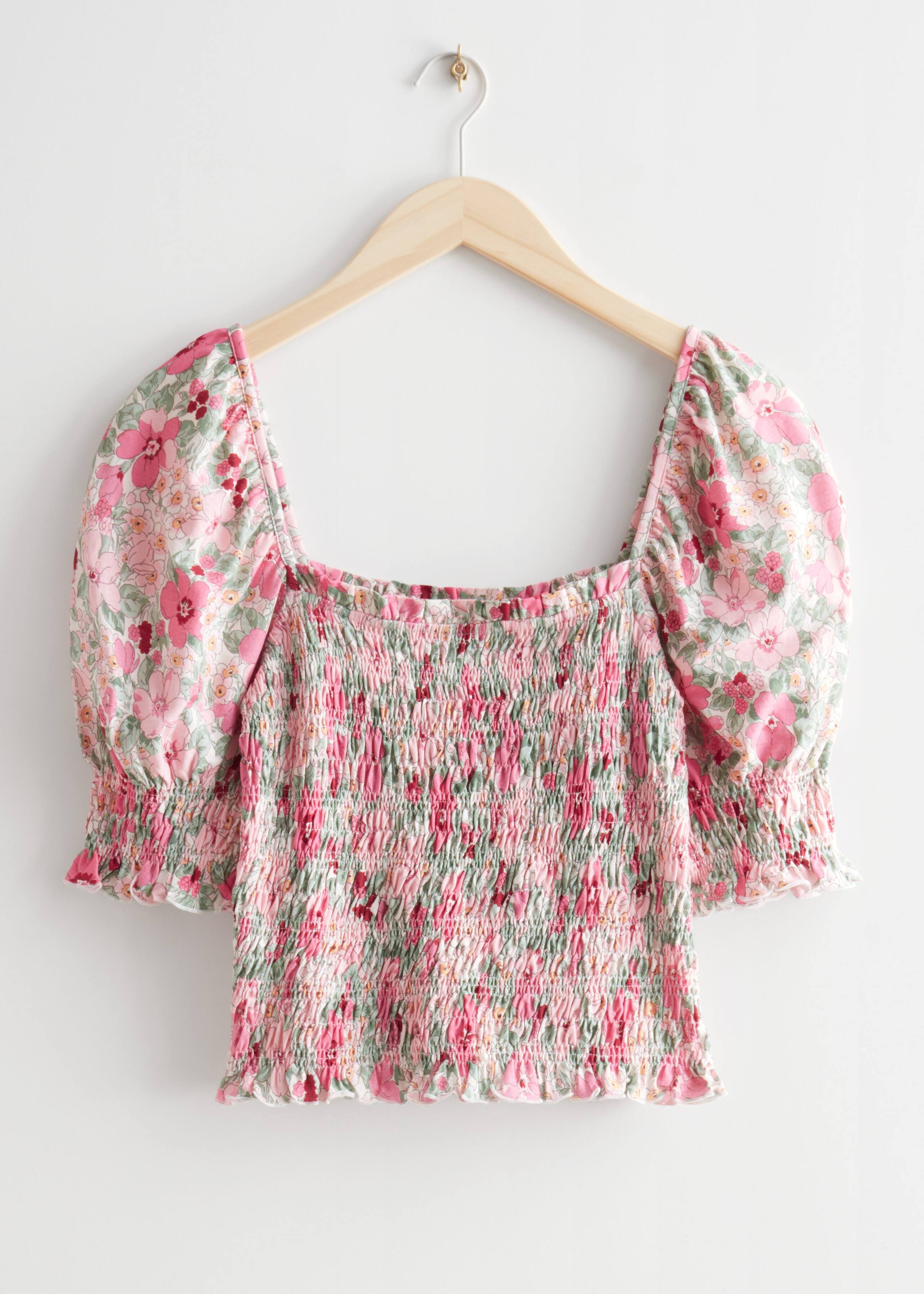 Square Neck Smock Top - Pink Florals - Still Life