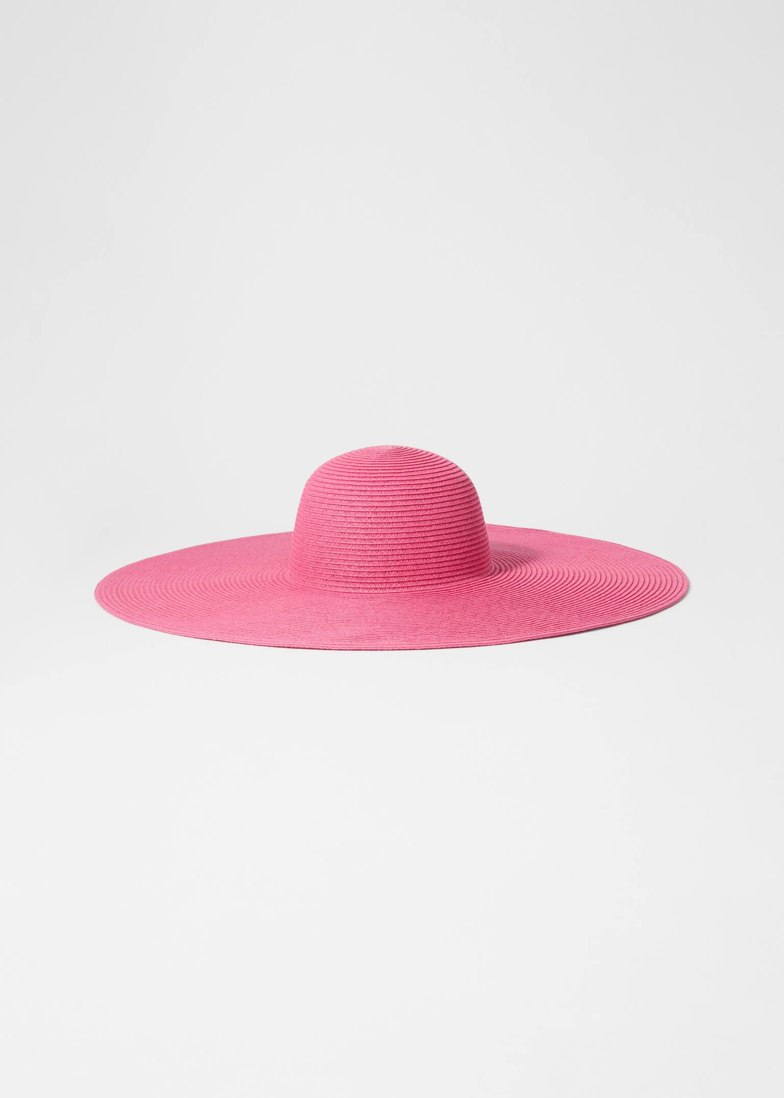 Sombrero de paja de ala ancha - Rosa cereza