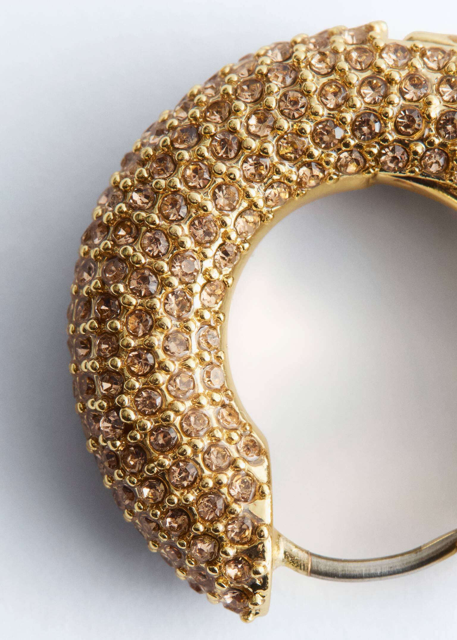 Crystal Hoop Earrings - Zlato/Silver - 4