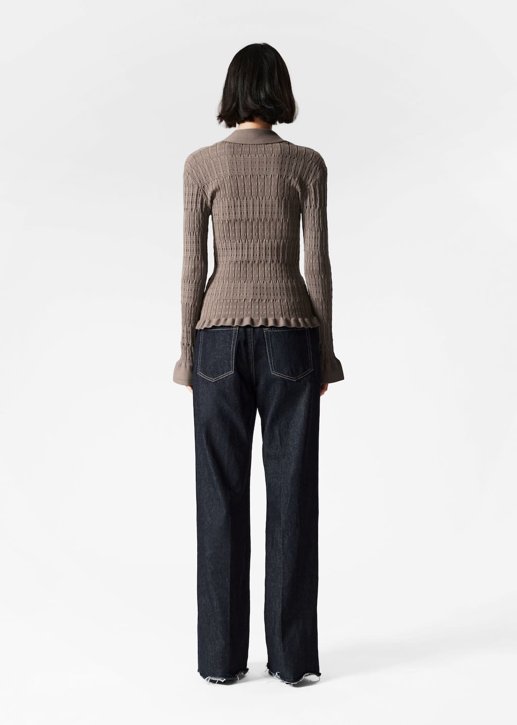 Image of Knitted Collar Cardigan