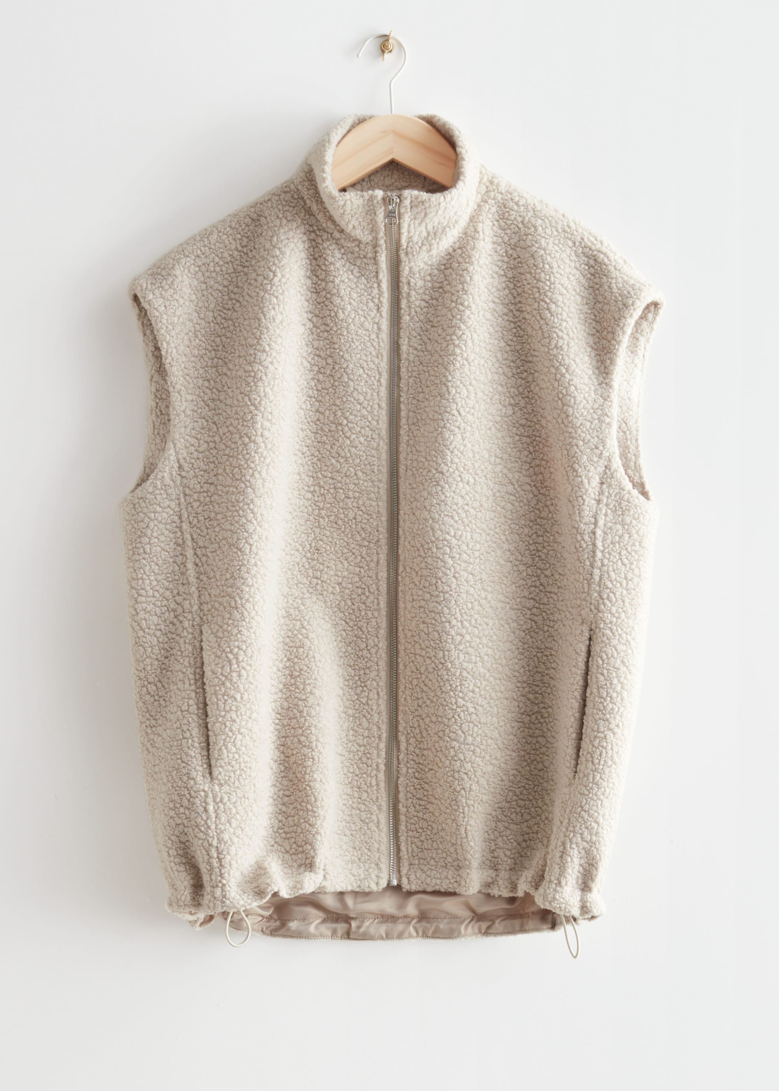 Bouclé Zip Vest - Beige - Still Life