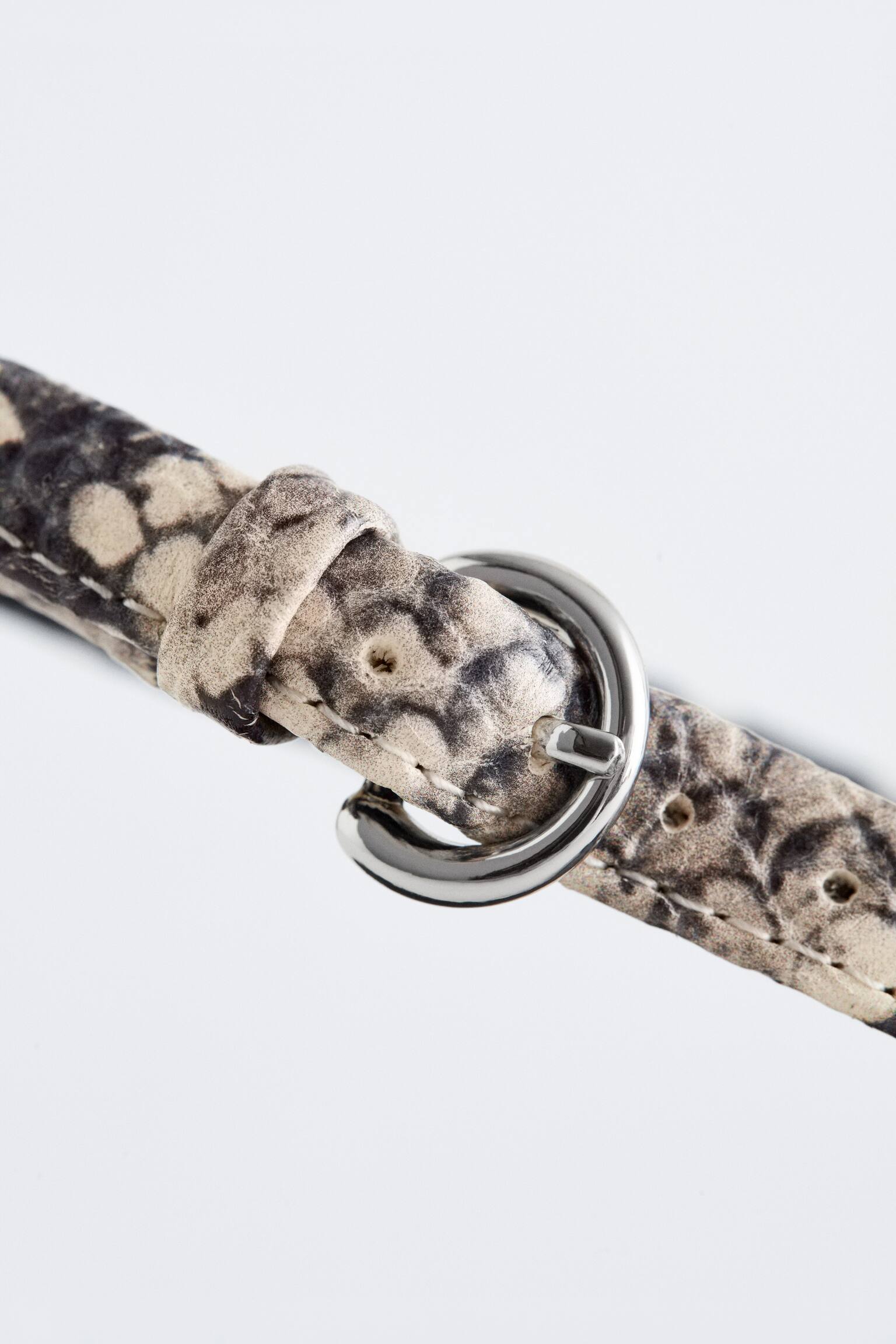 Zapatos de tacón de cuña de piel con tira trasera - Serpiente gris/Negro - 3