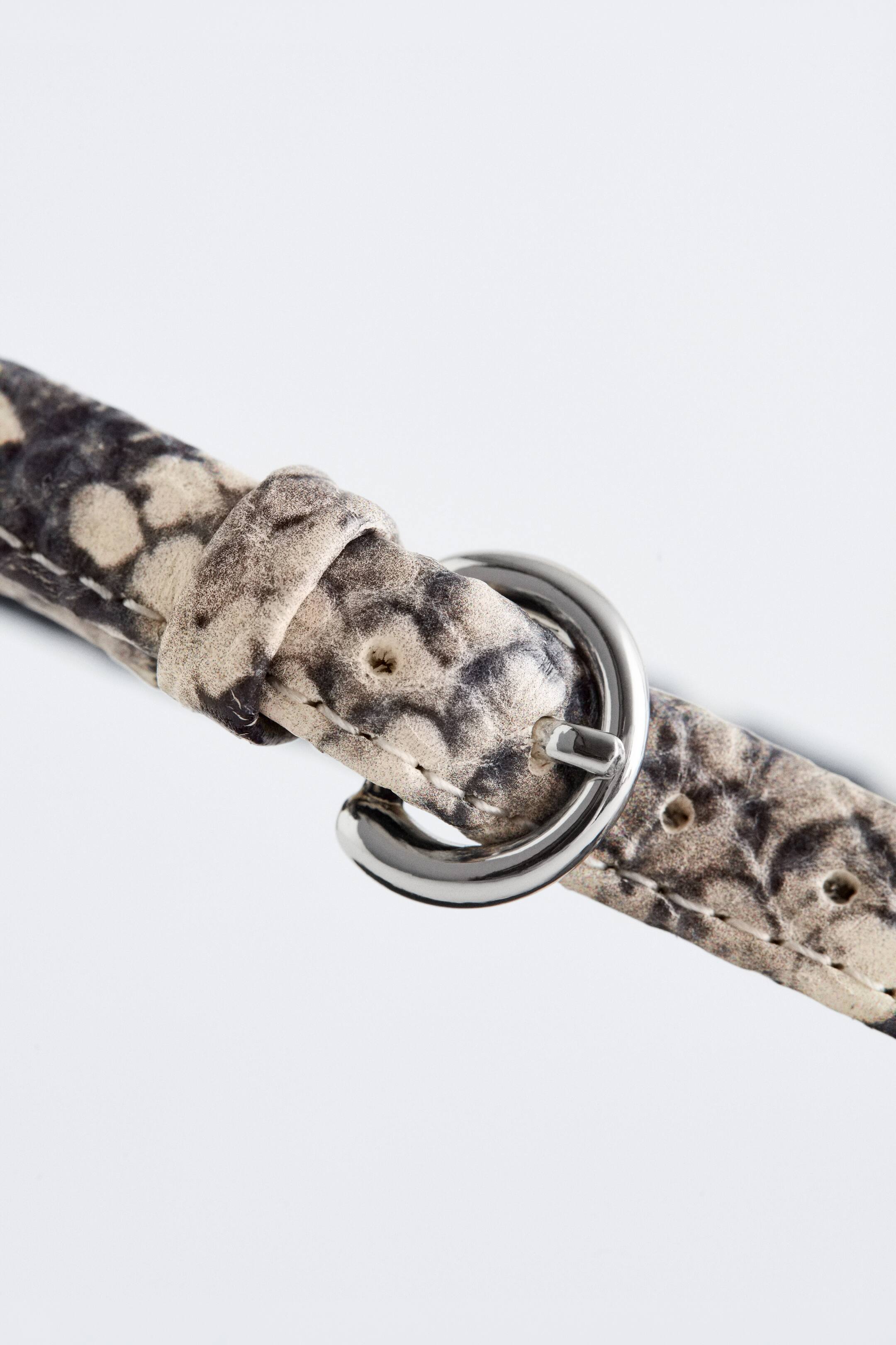 Agrandir l'image: Escarpins compensés à brides en cuir - Motif serpent gris - FEMME | H&M CH 5