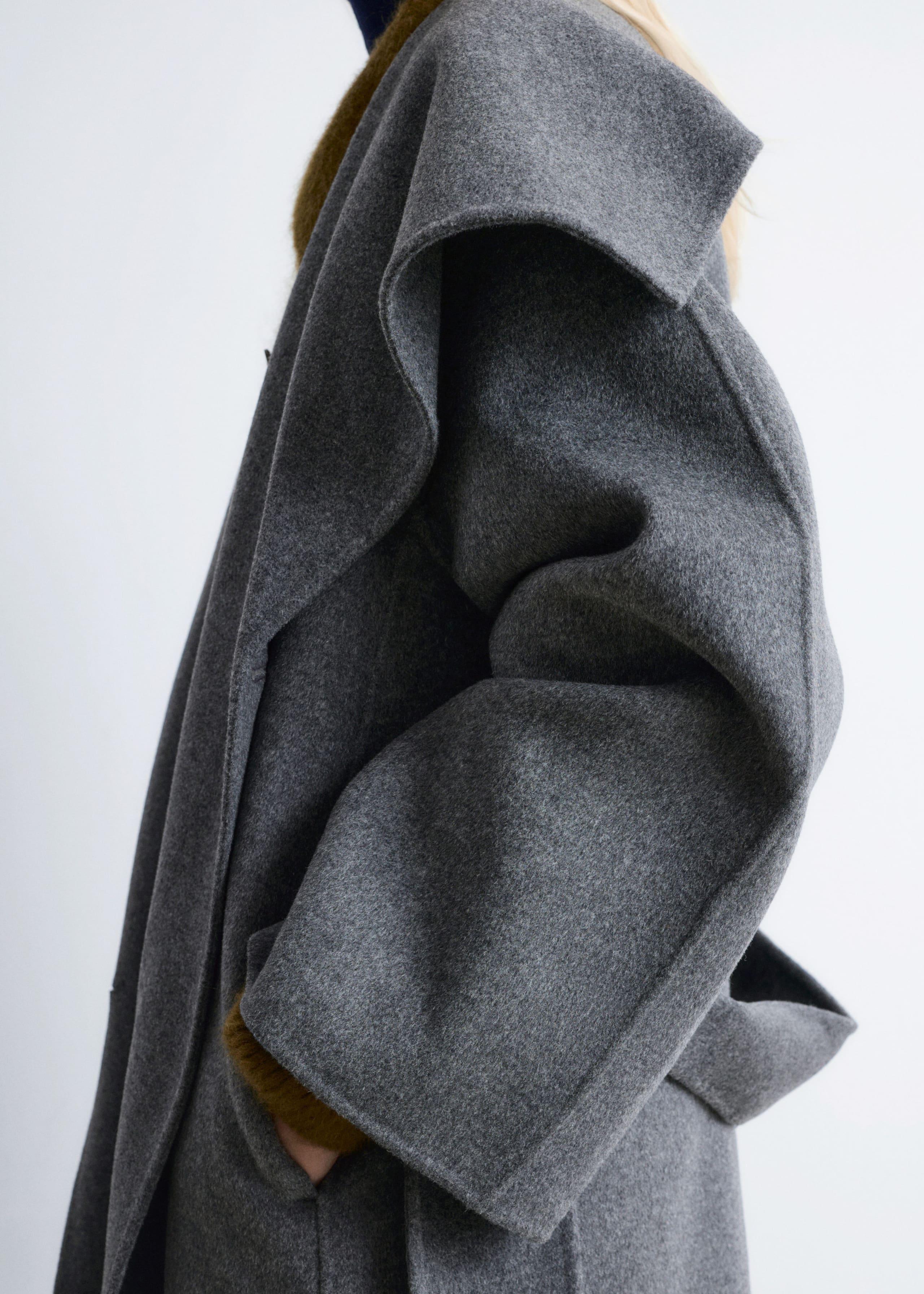 Image of Shawl-Collar Wool Maxi Coat