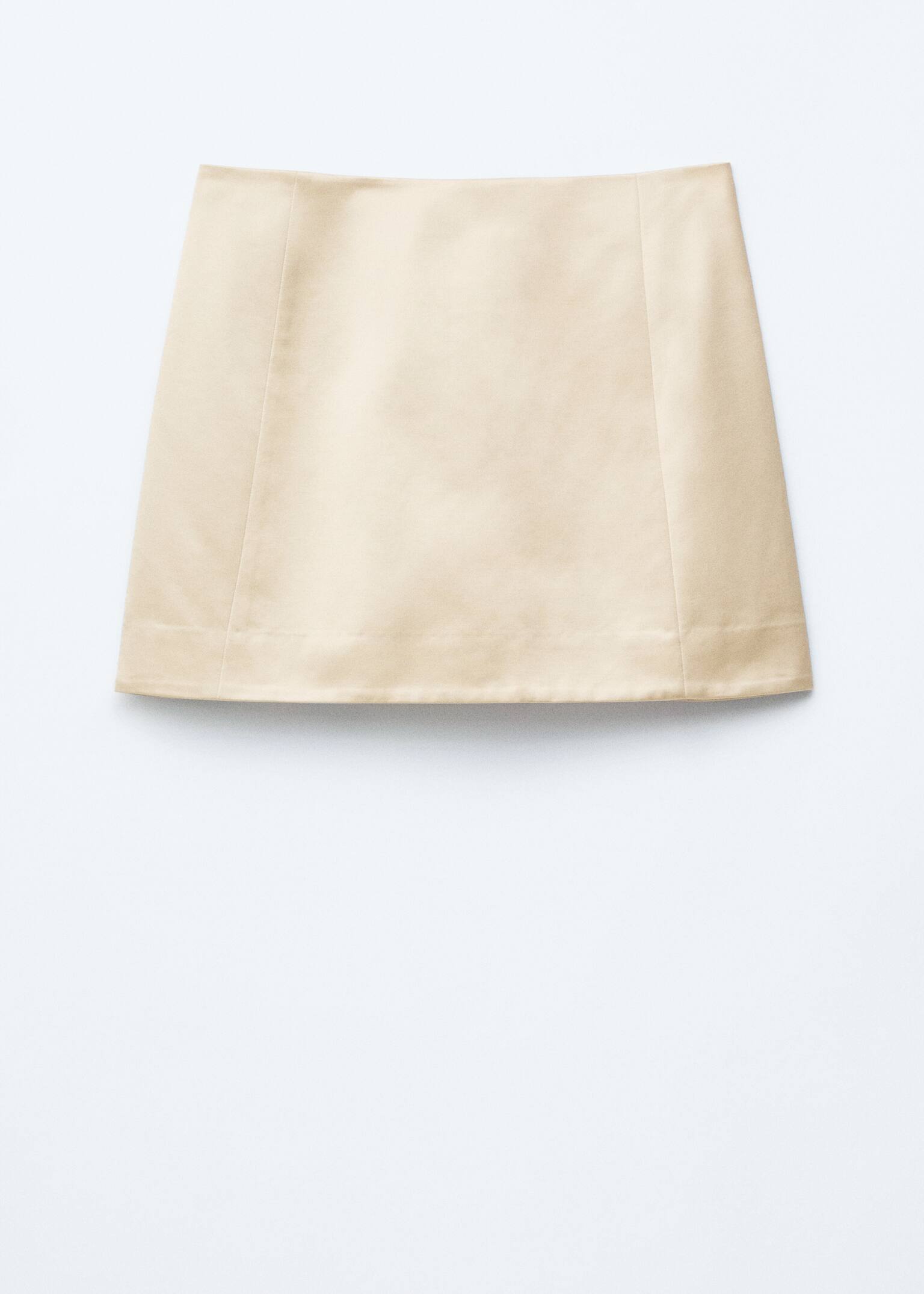 Minirock aus Satin - Beige/Schwarz - 1