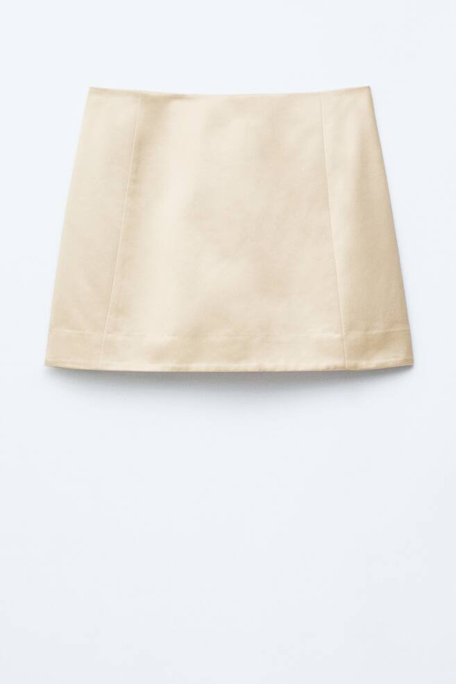Minifalda de satén - Beige/Negro - 1