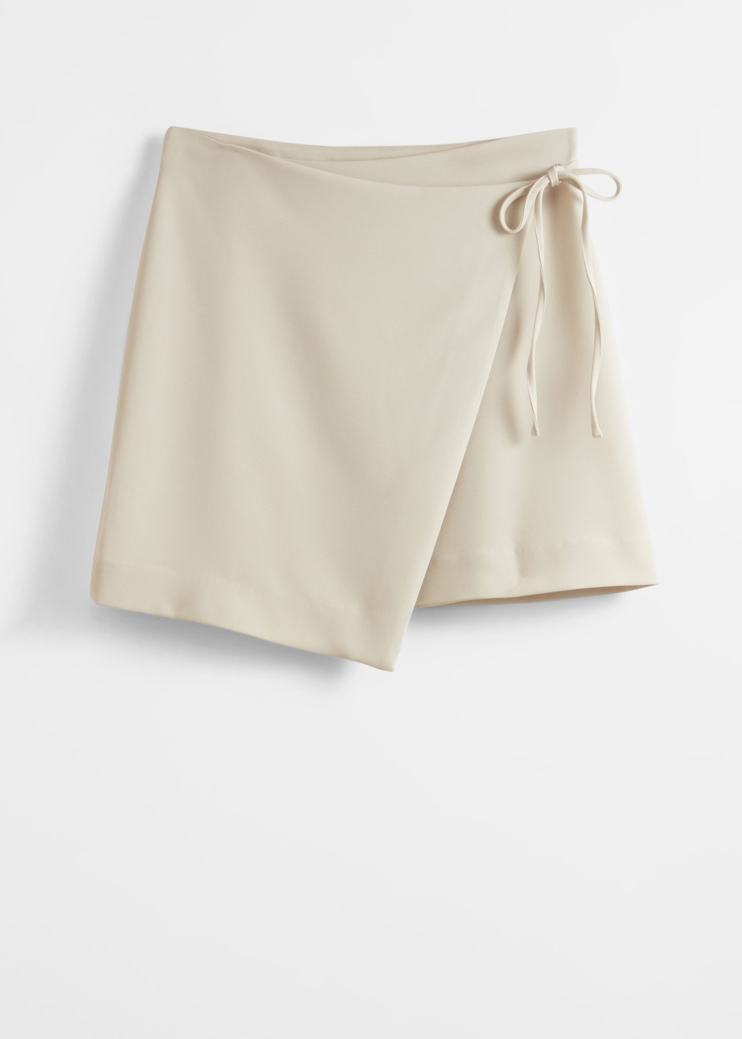Tailored Mini Wrap Skirt - Beige - Still Life