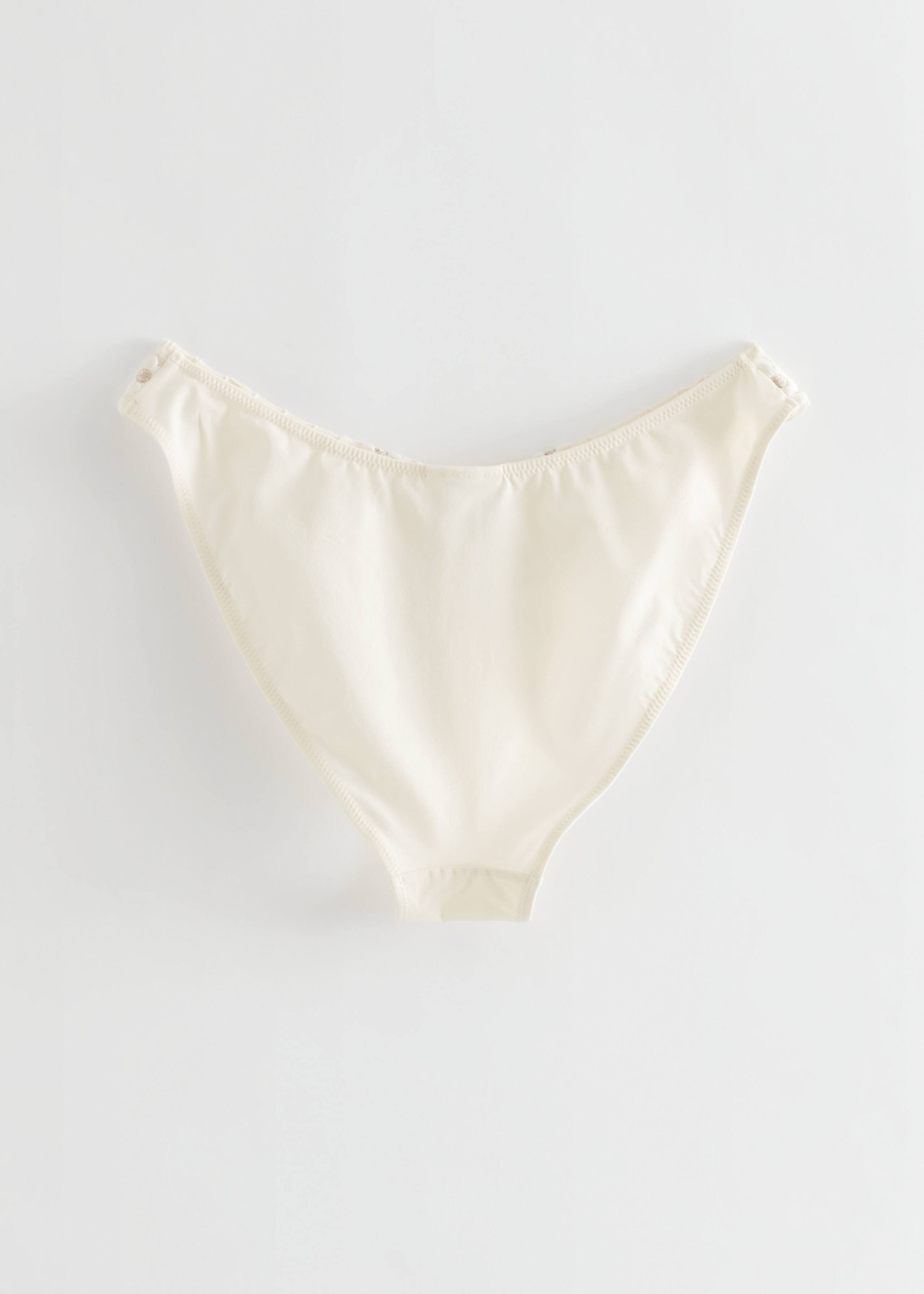 Floral High Leg Lace Brief - Ivory - Still Life