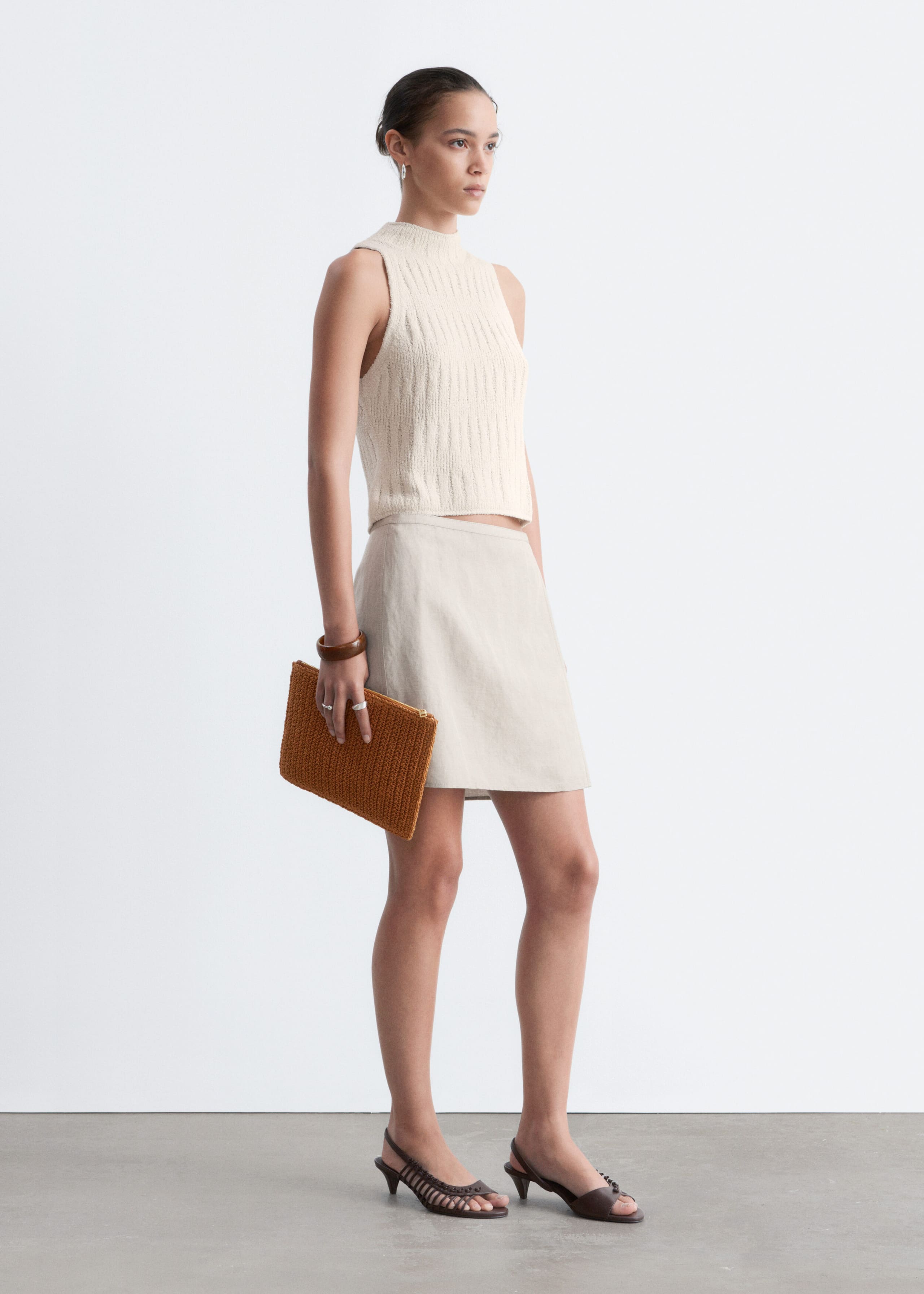 Knitted Silk Tank Top - Off White - Still Life