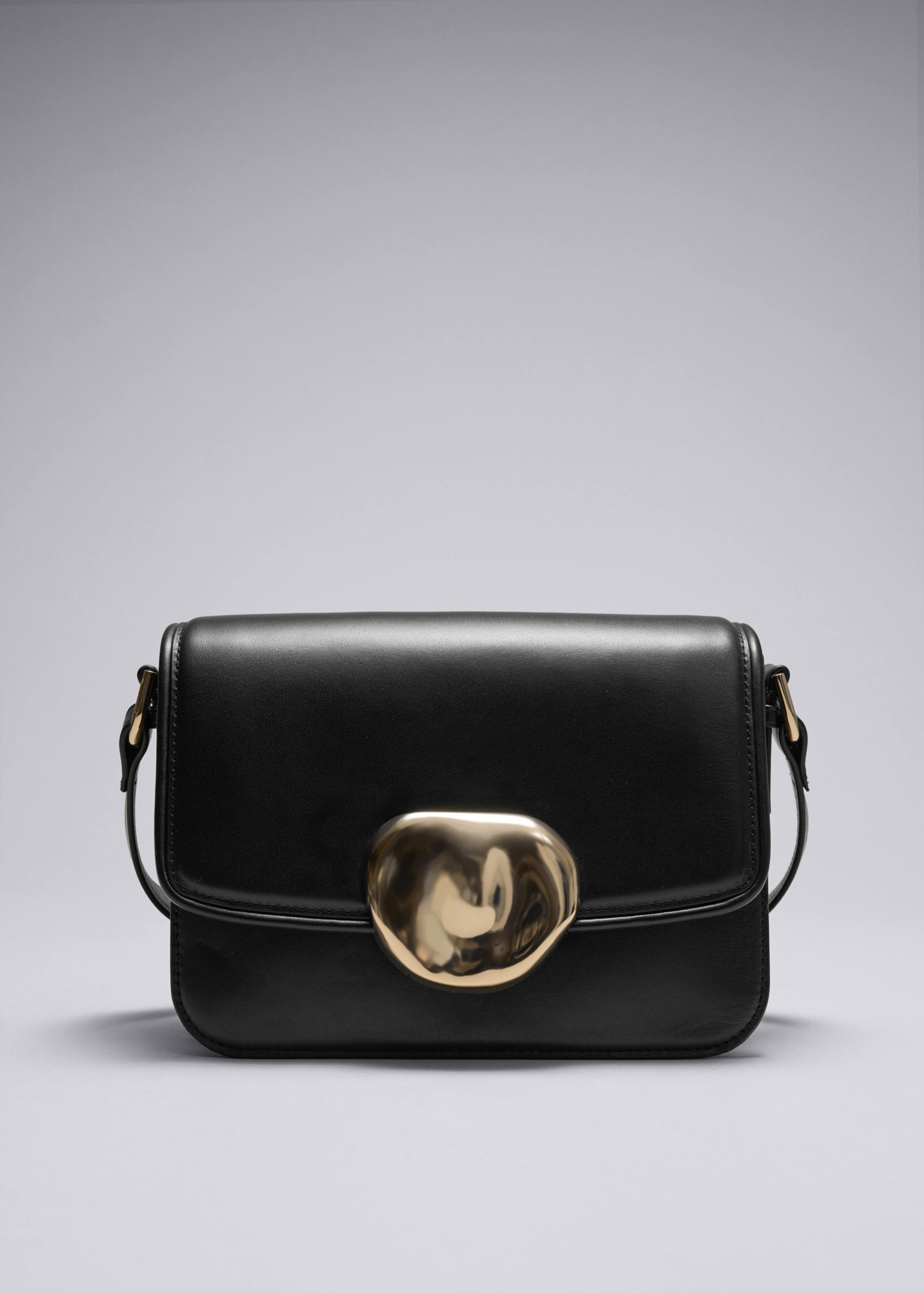 Sculptural Buckle Leather Bag