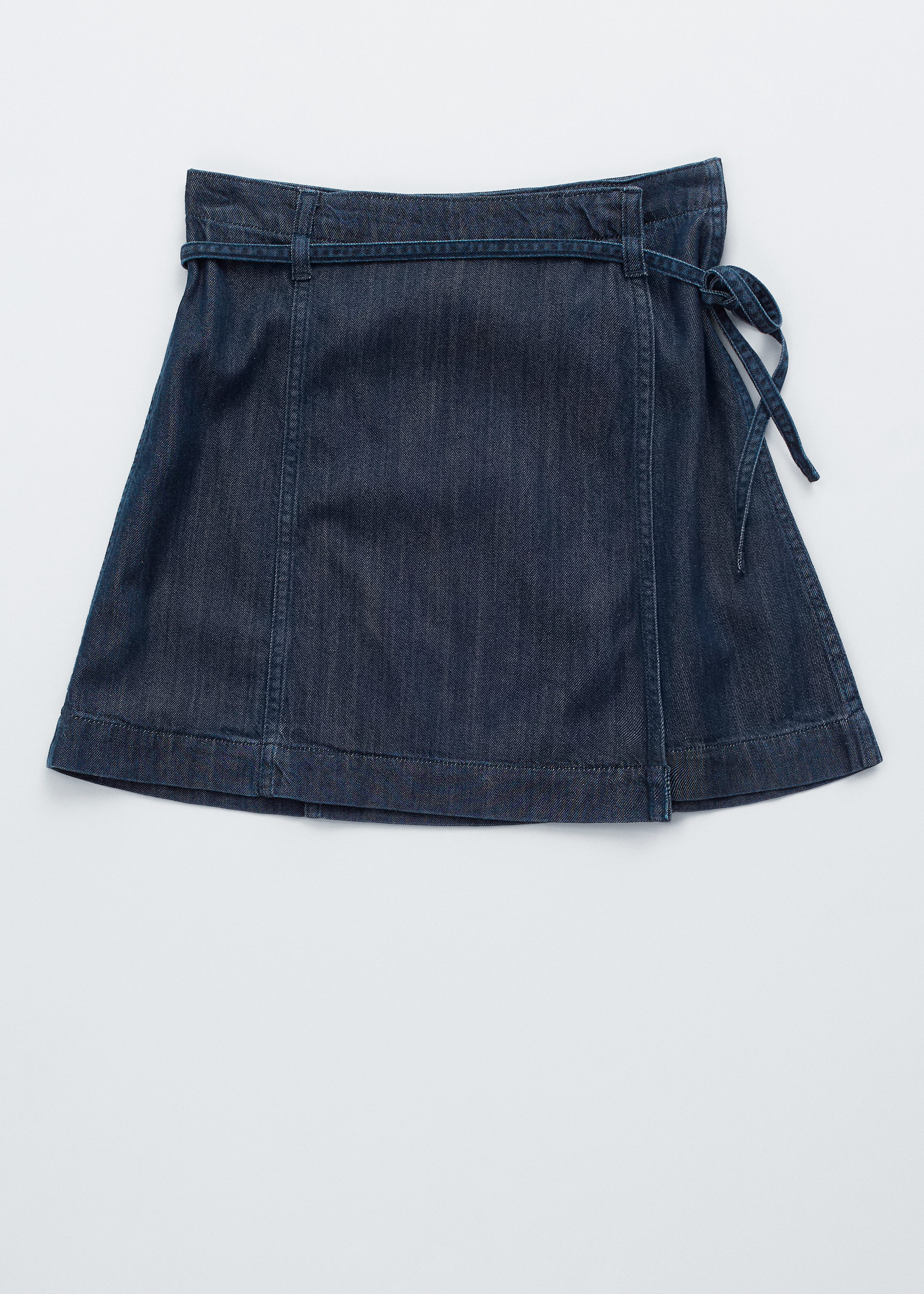 Tie-Detail Denim Mini Skirt