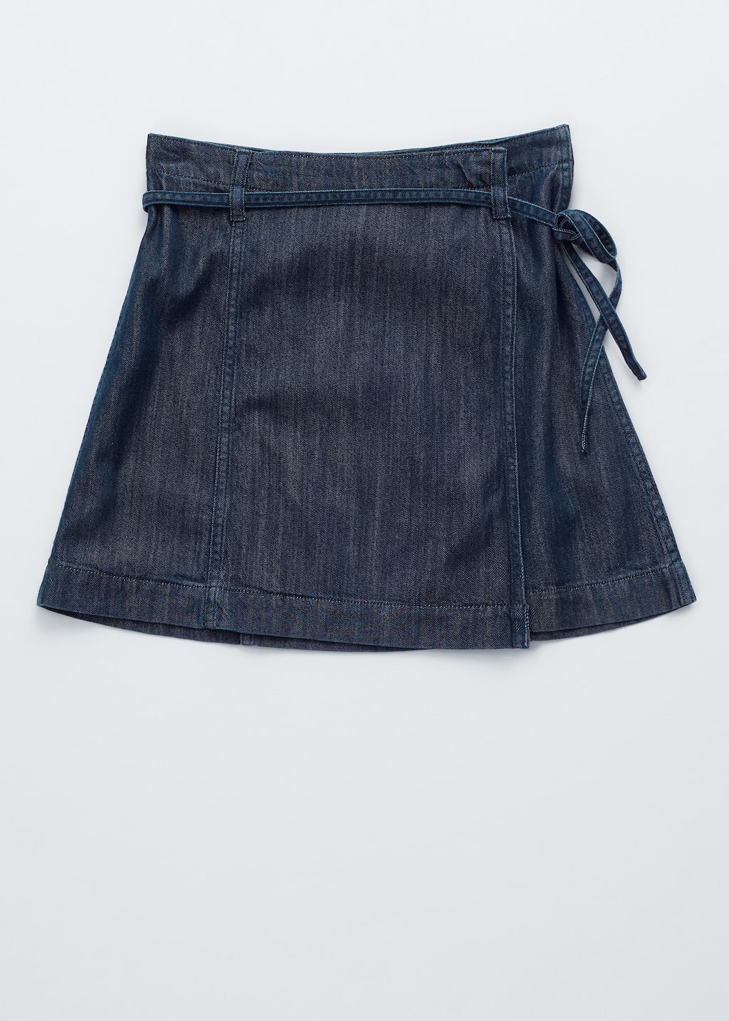 Image of Tie-Detail Denim Mini Skirt