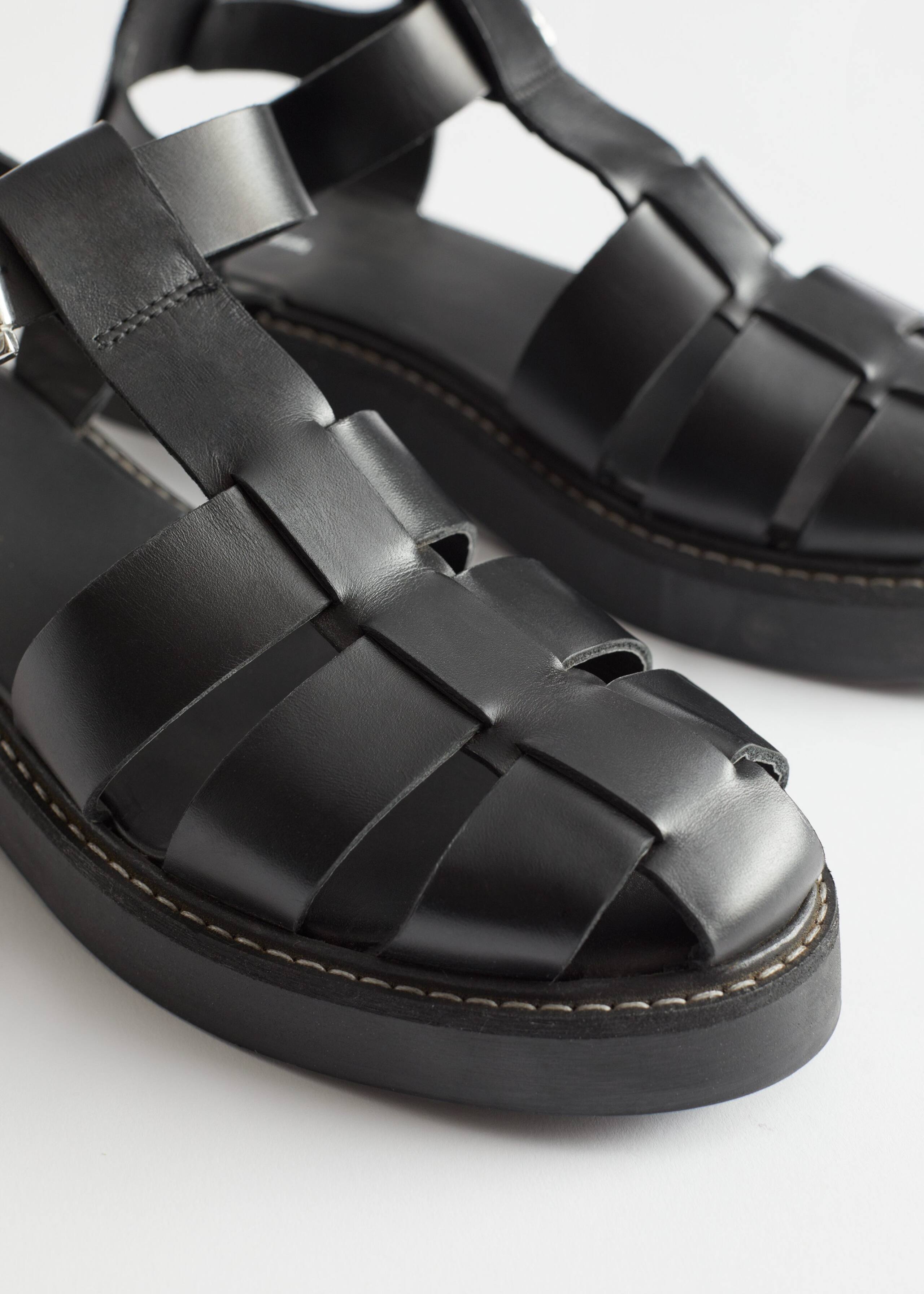 Chunky Leather Gladiator Sandals - {{variantName}} - Descriptive Detail