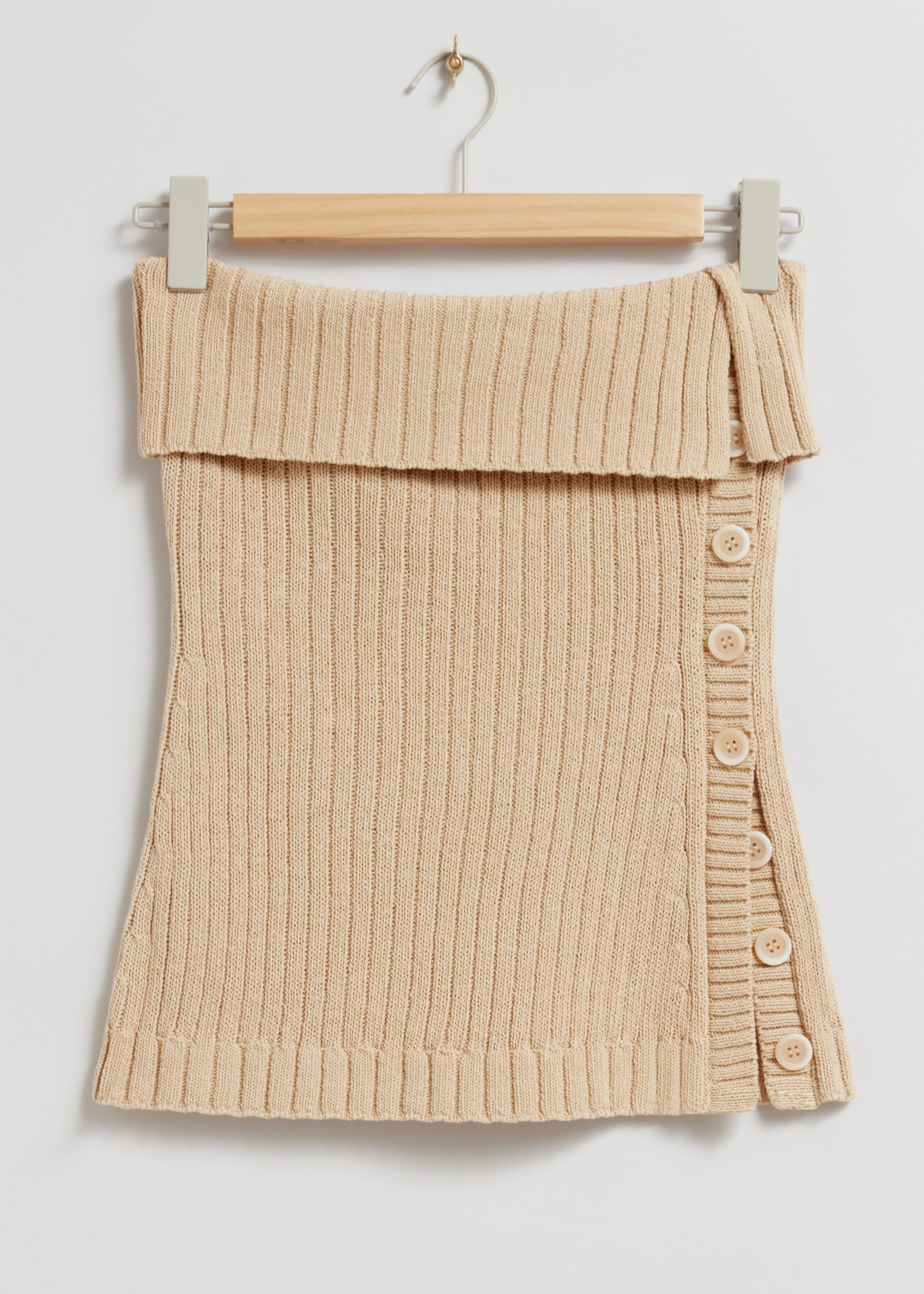Buttoned Tube Top - Dusty Beige - Still Life