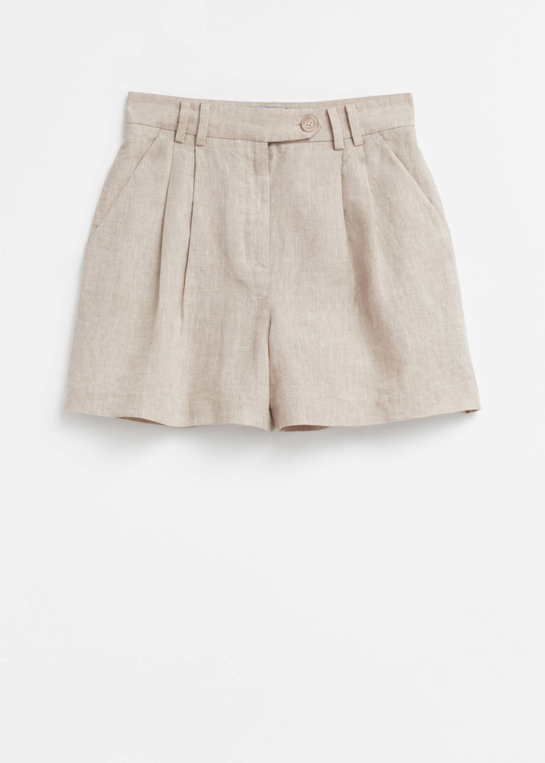 Grösseres Bild ansehen: Lockere Leinenshorts - Beige - DAMEN | H&M CH 1