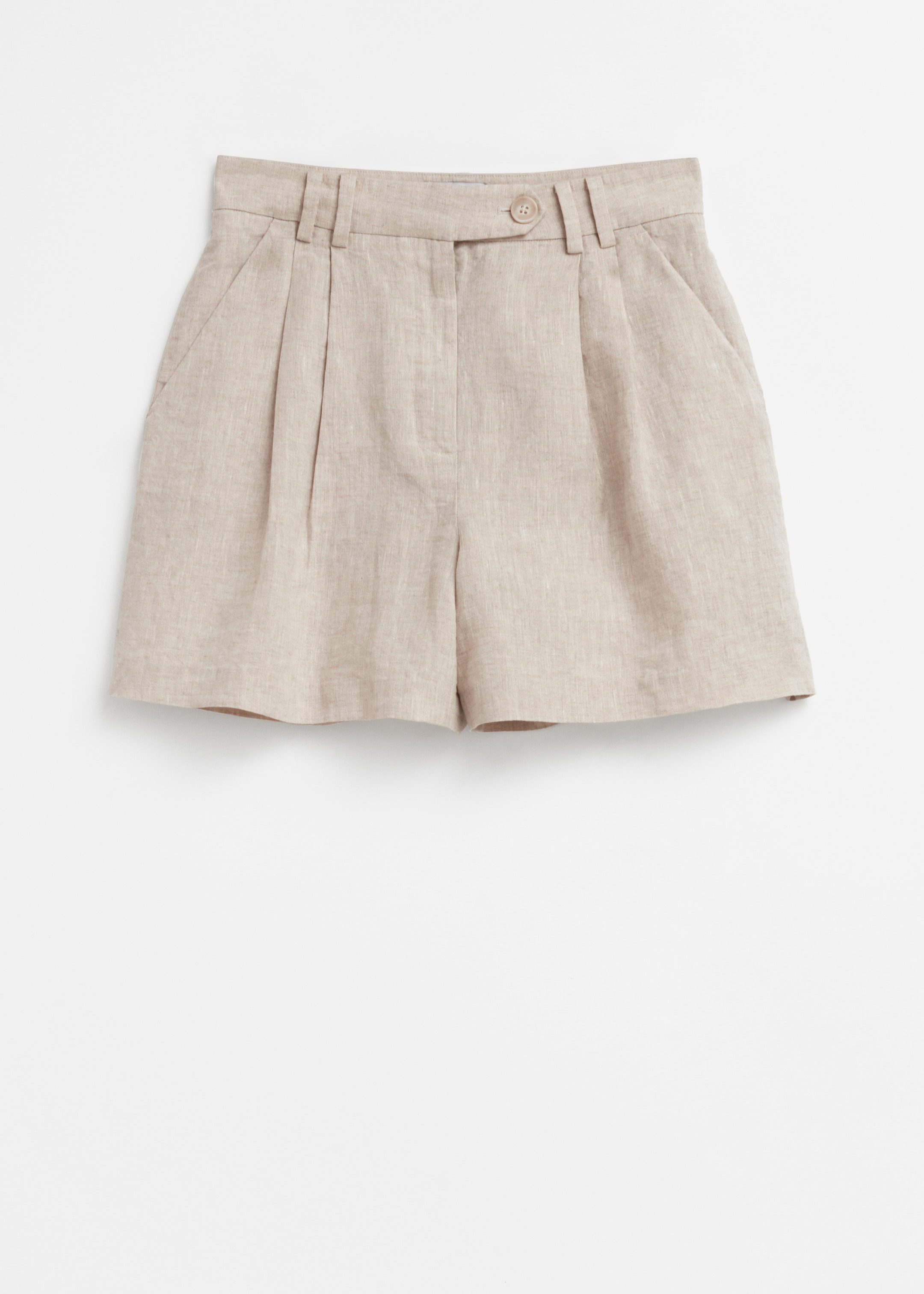 View larger image: Relaxed Linen Shorts - Beige - Ladies | H&M GB 5