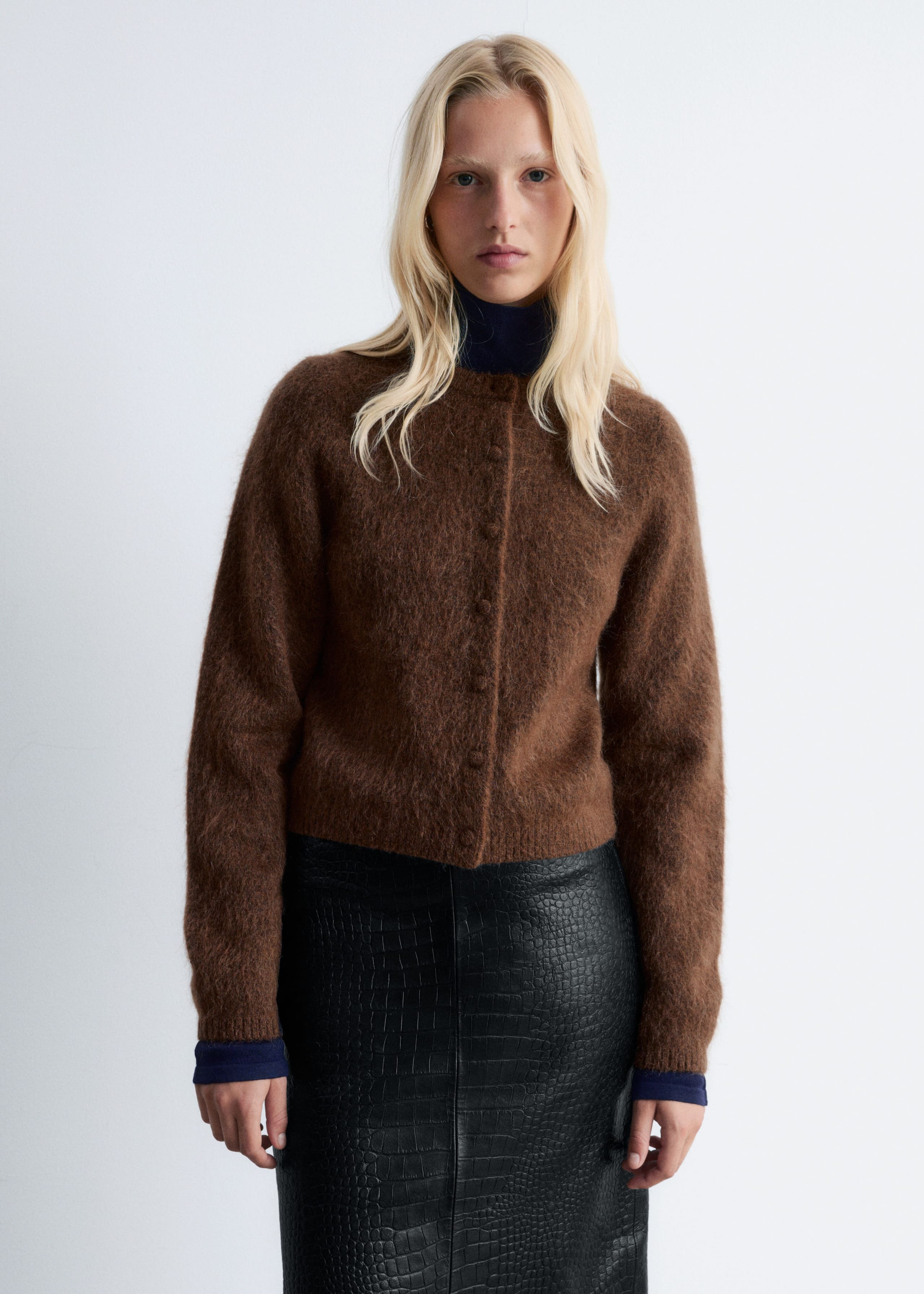Image of Brushed Knitted Cardigan
