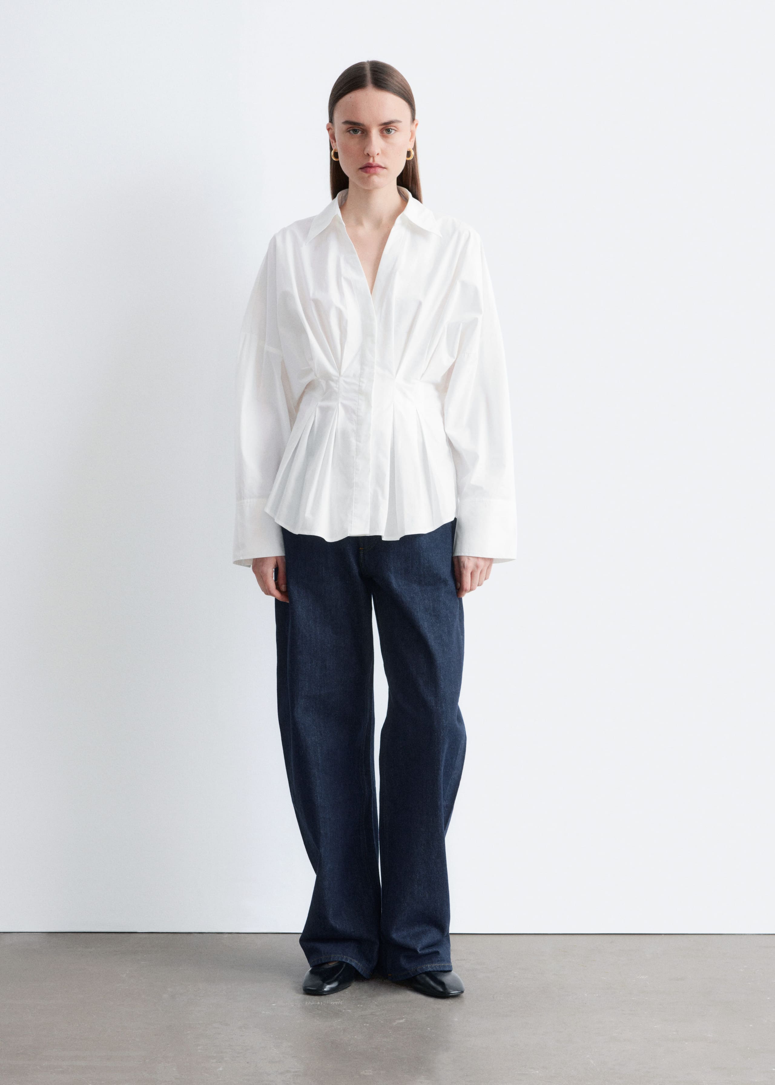 Image of Fitted-Waist Cotton Shirt