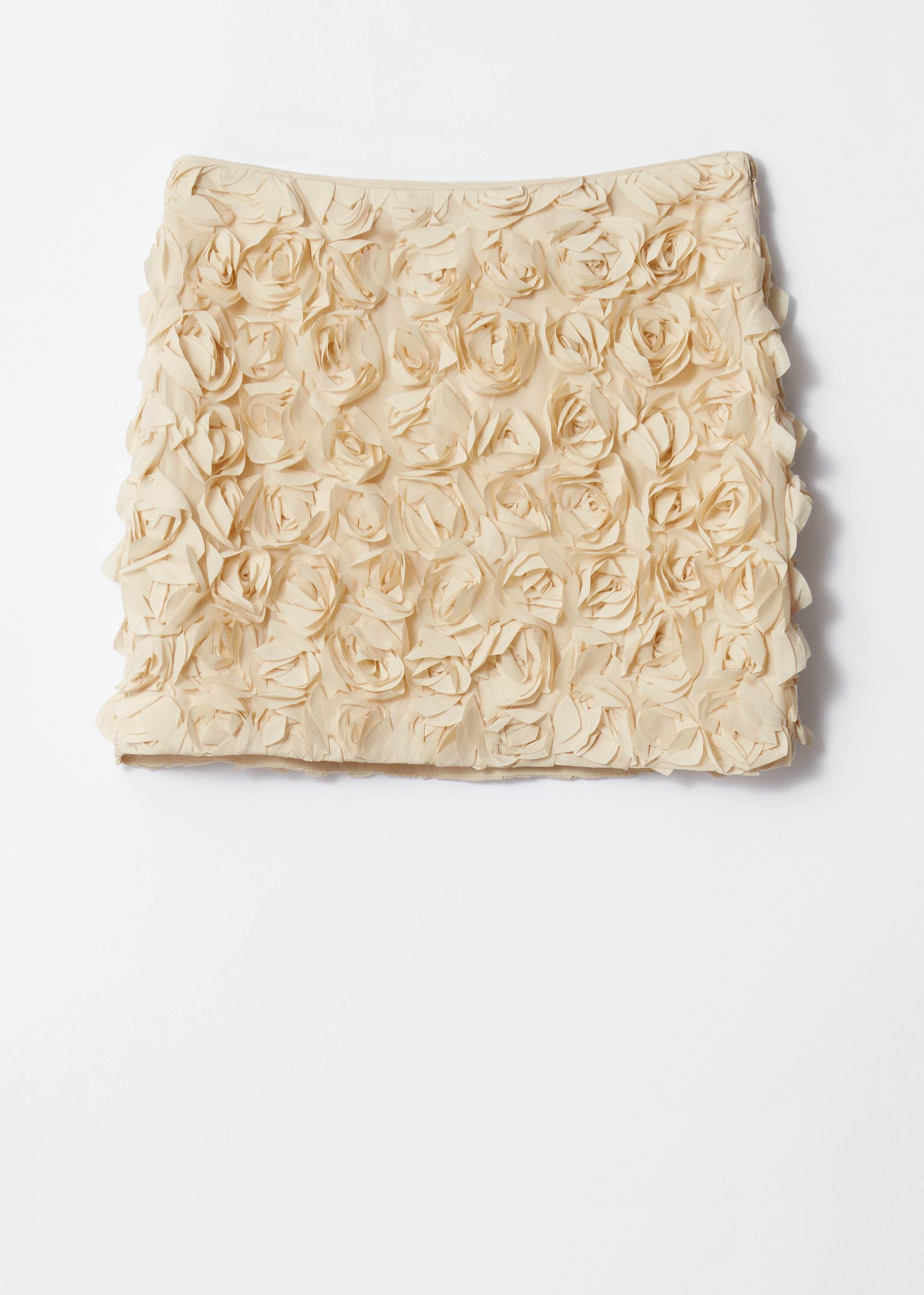 Zobacz większy obraz: Kwiecista spódnica mini z falbankami - Ecru - ONA | H&M PL 1