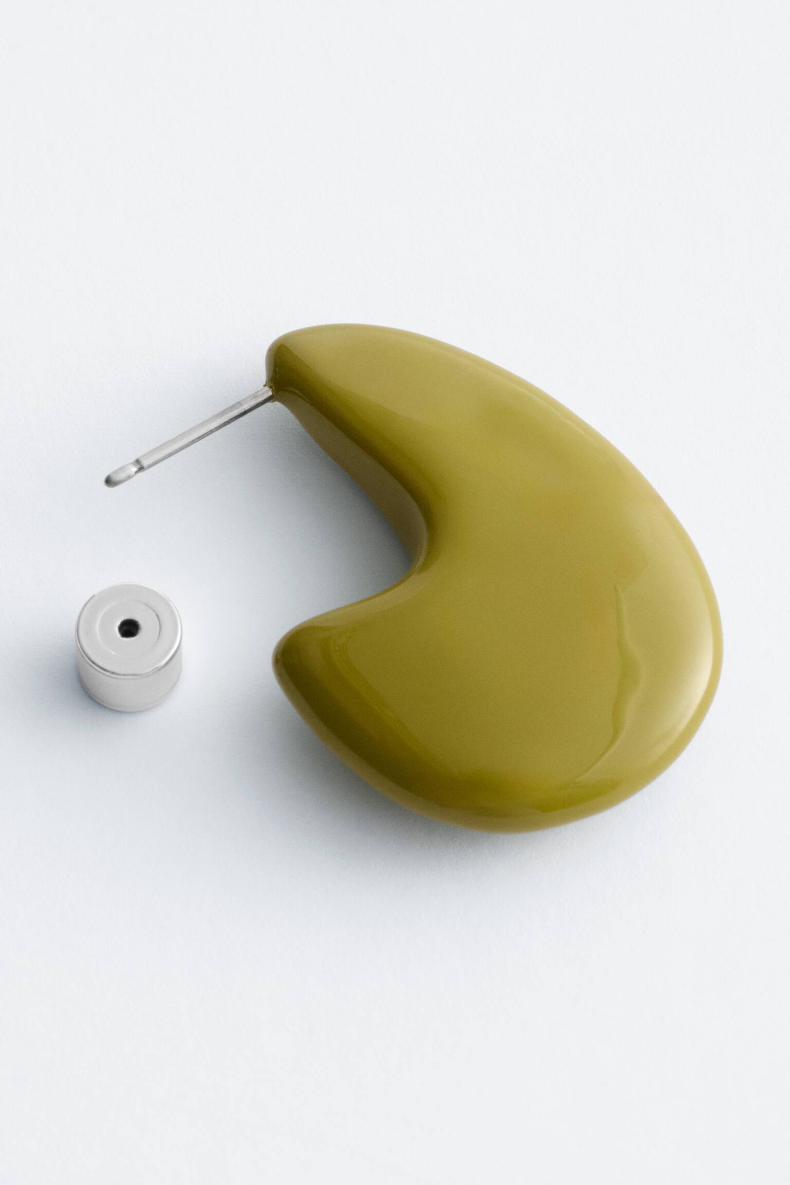 Chunky, dråbeformede øreringe - Grøn/Sort - 4