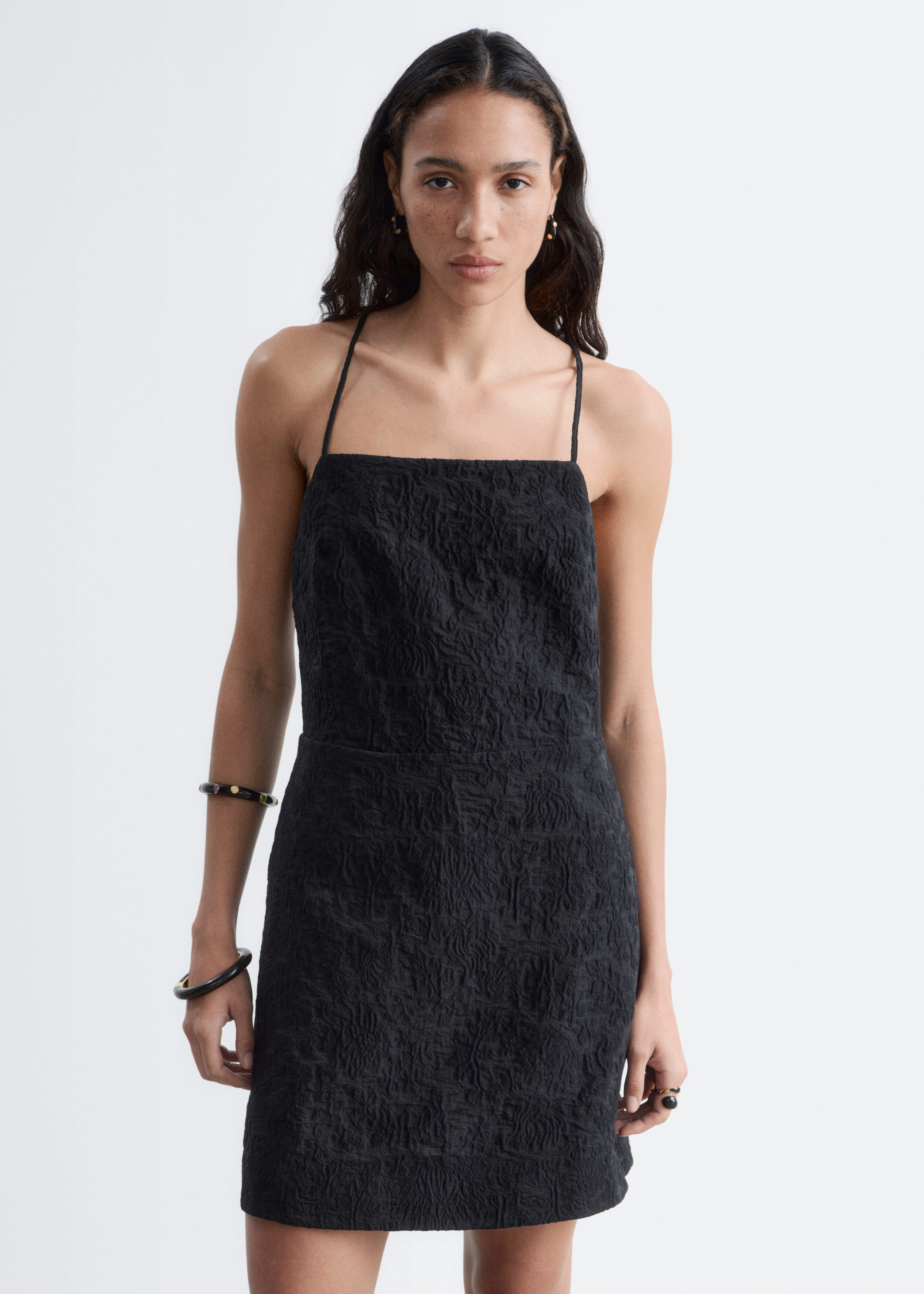 Jacquard Apron Mini Dress - Black - & Other Stories US