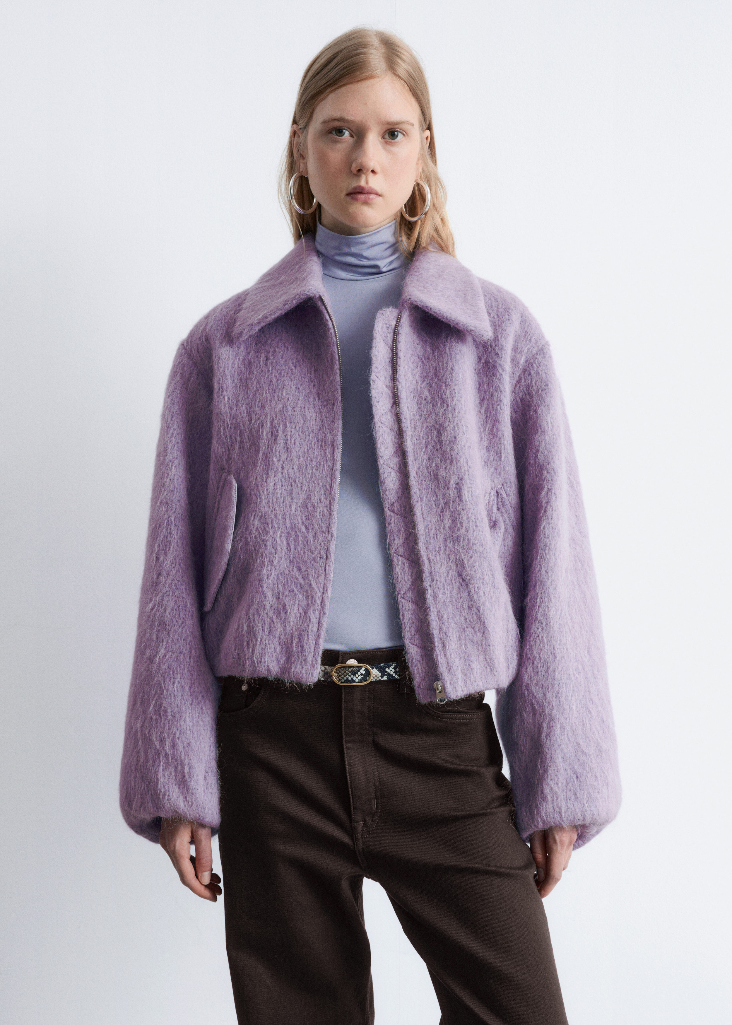 ジャケット・アウター Cropped Wool Bomber Jacket Dimaro Wool Cropped Bomber Jacket - Black – The Frankie Shop Europe