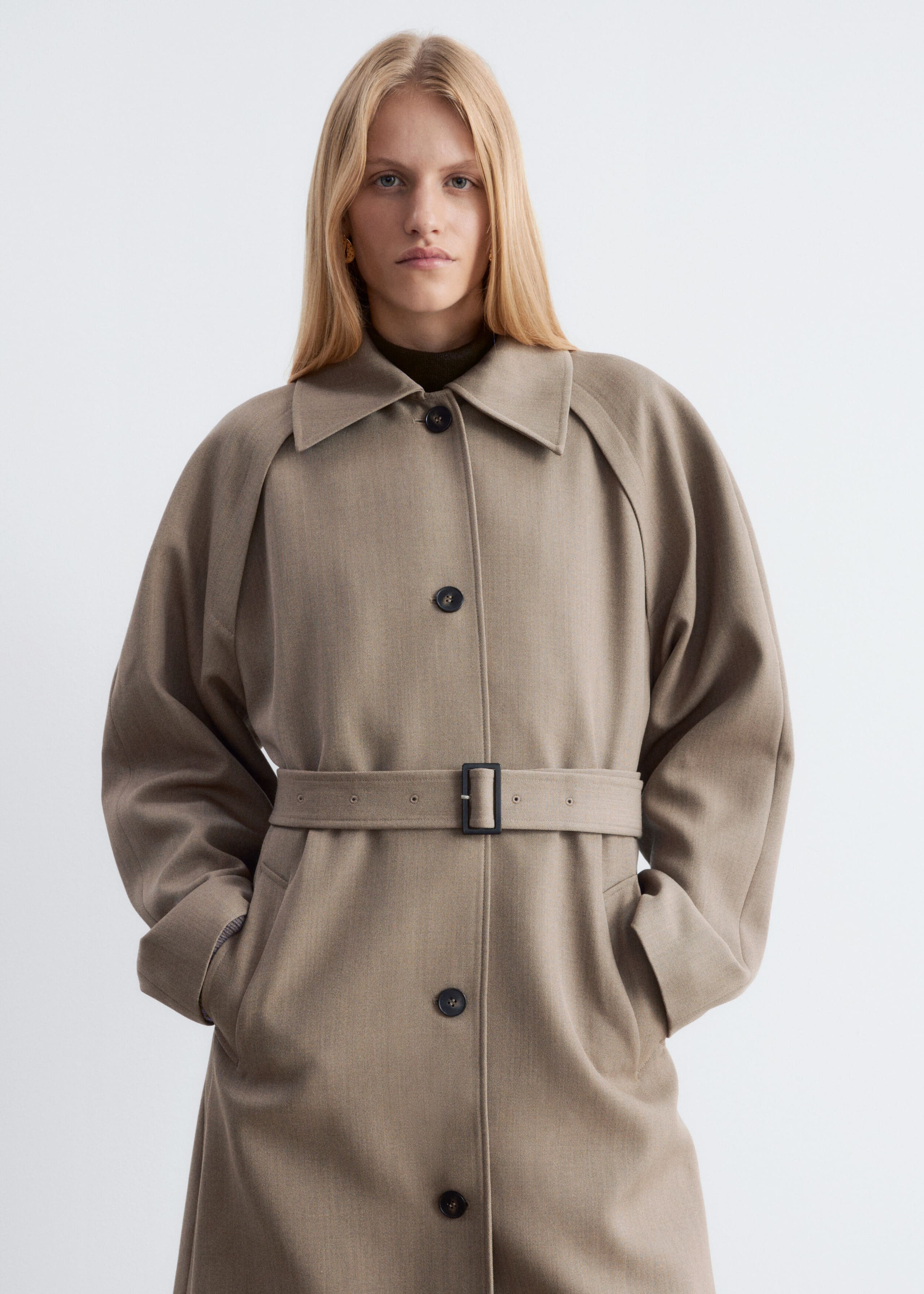 Tie-Belt Wool Trench Coat - Mole - Still Life