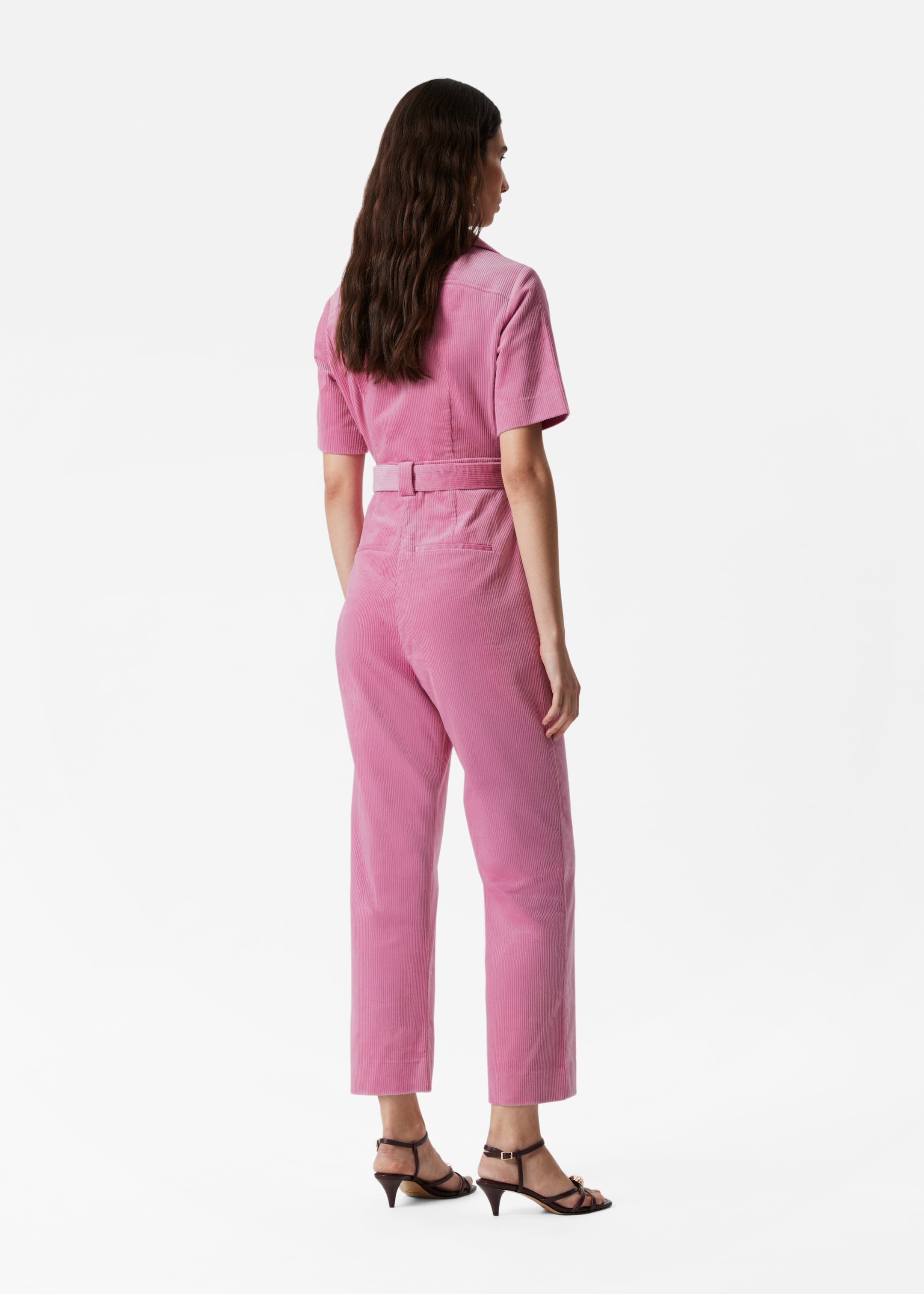 View larger image: Belted Corduroy Jumpsuit - Pink - Ladies | H&M GB 4