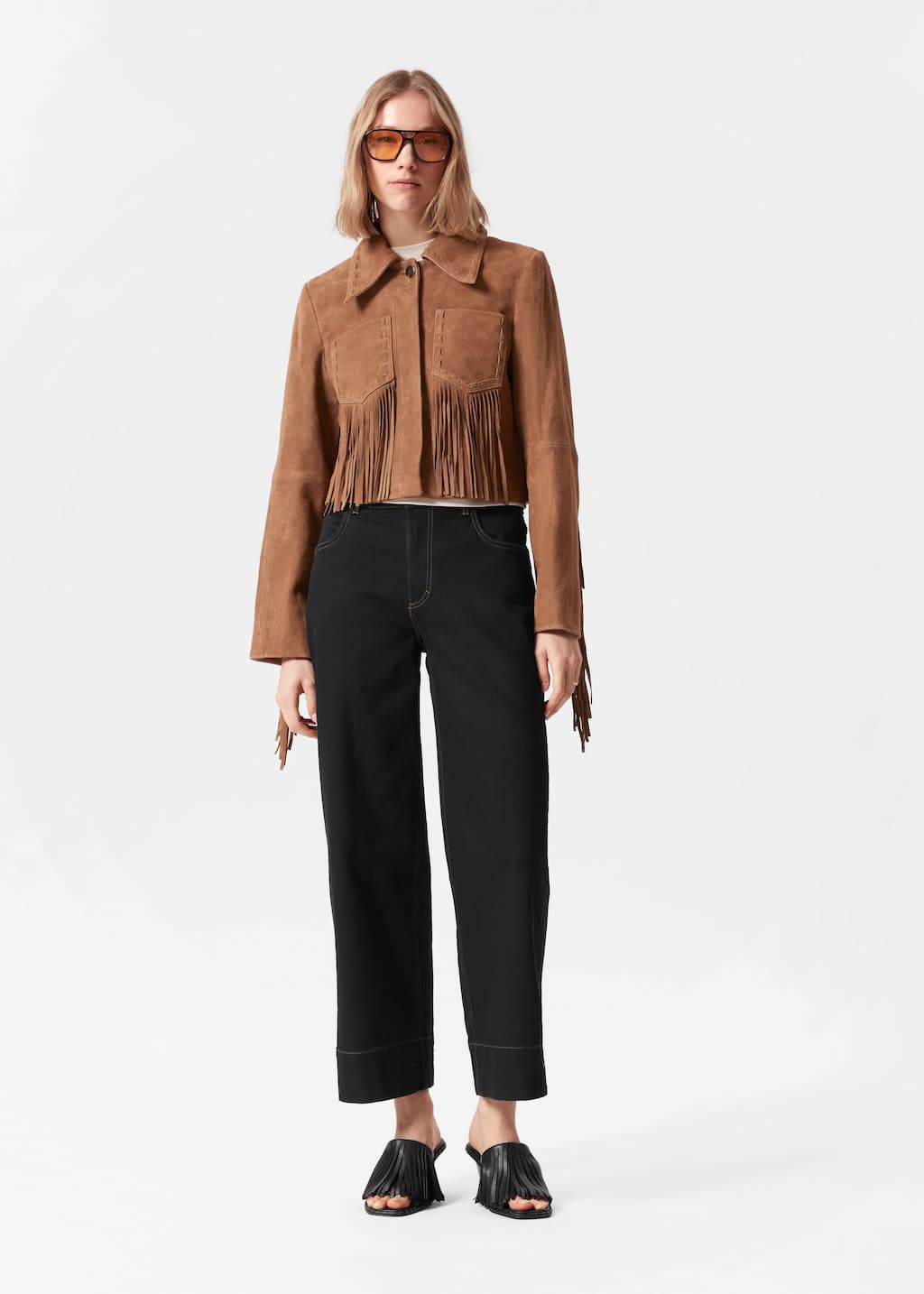 Image of Fringe Suede Jacket