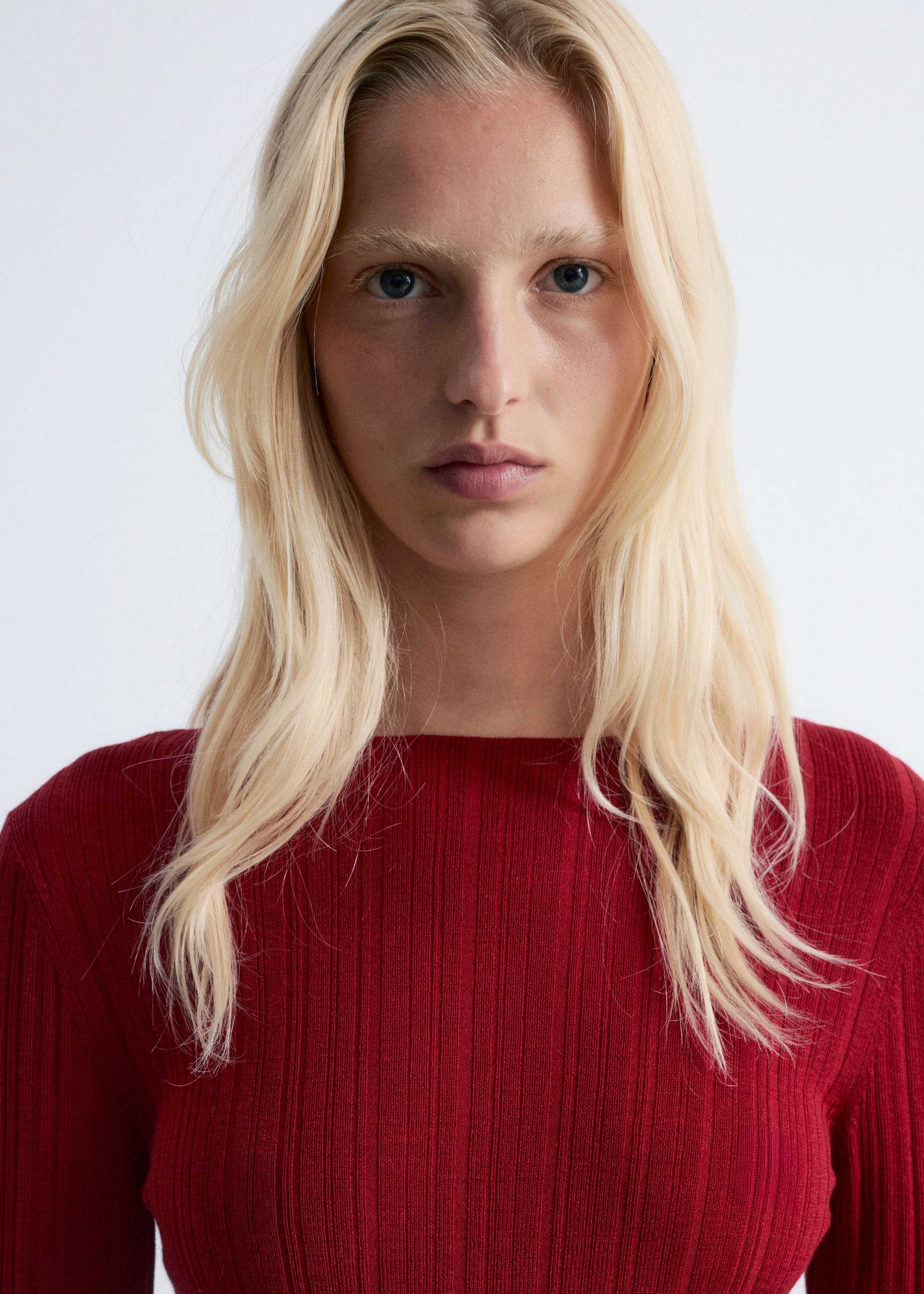 Image of Rib-Knit Wool Boatneck Top