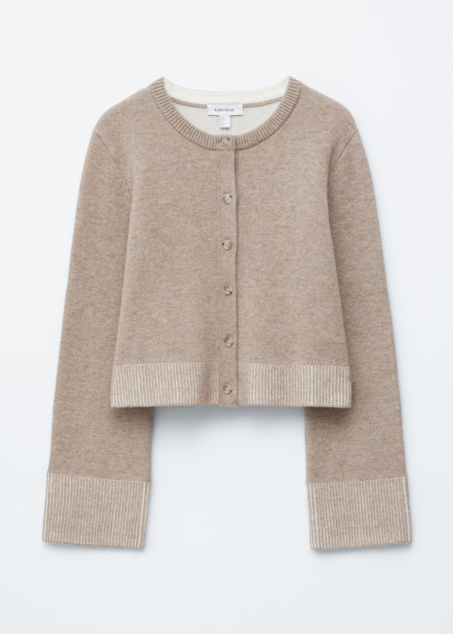 Cardigan court - Taupe/Gris foncé - 2