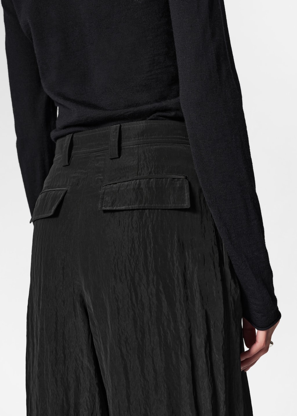 Image of Belted Box-Pleat Trousers