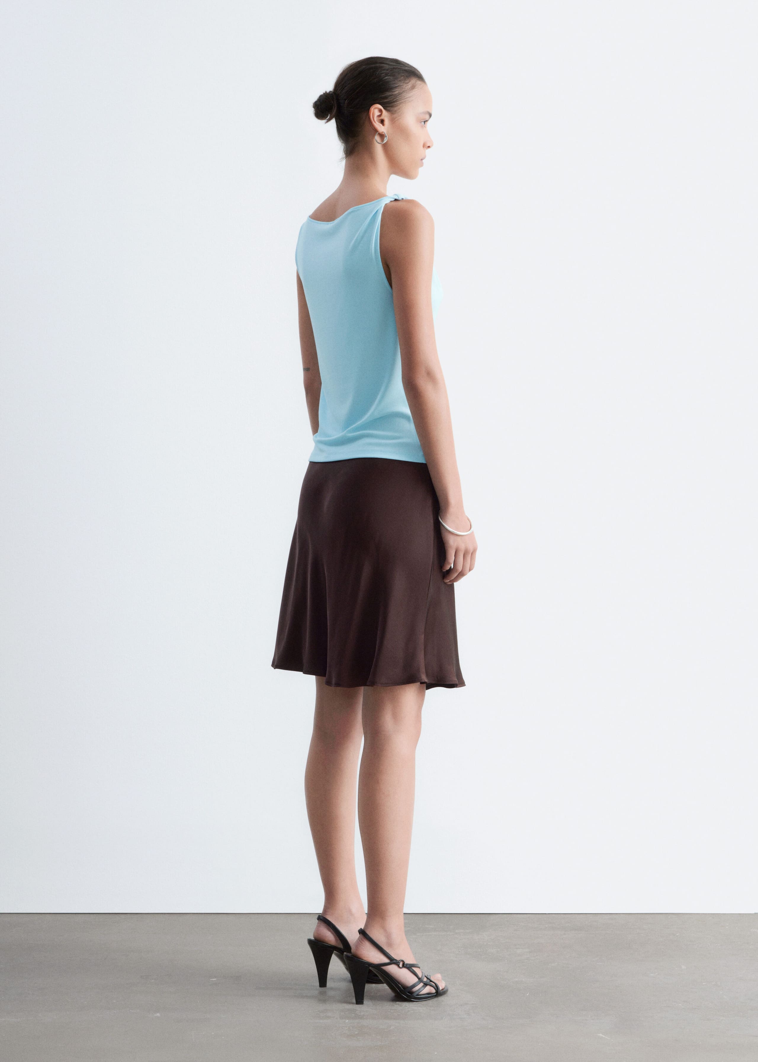 Twist-Shoulder Jersey Top - Light Blue - Lookbook