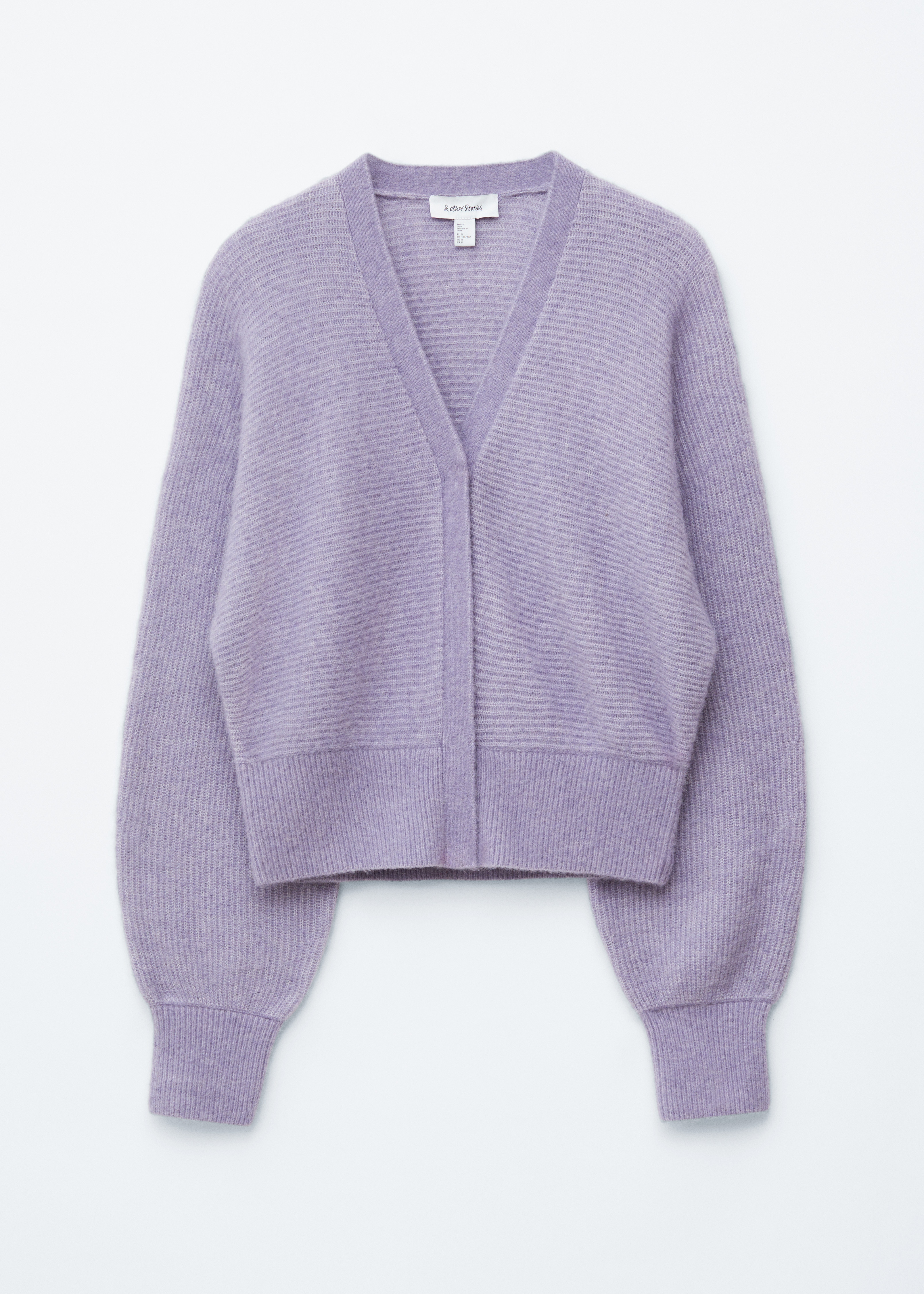 Cárdigan corto de mezcla de alpaca - Morado claro/Marrón