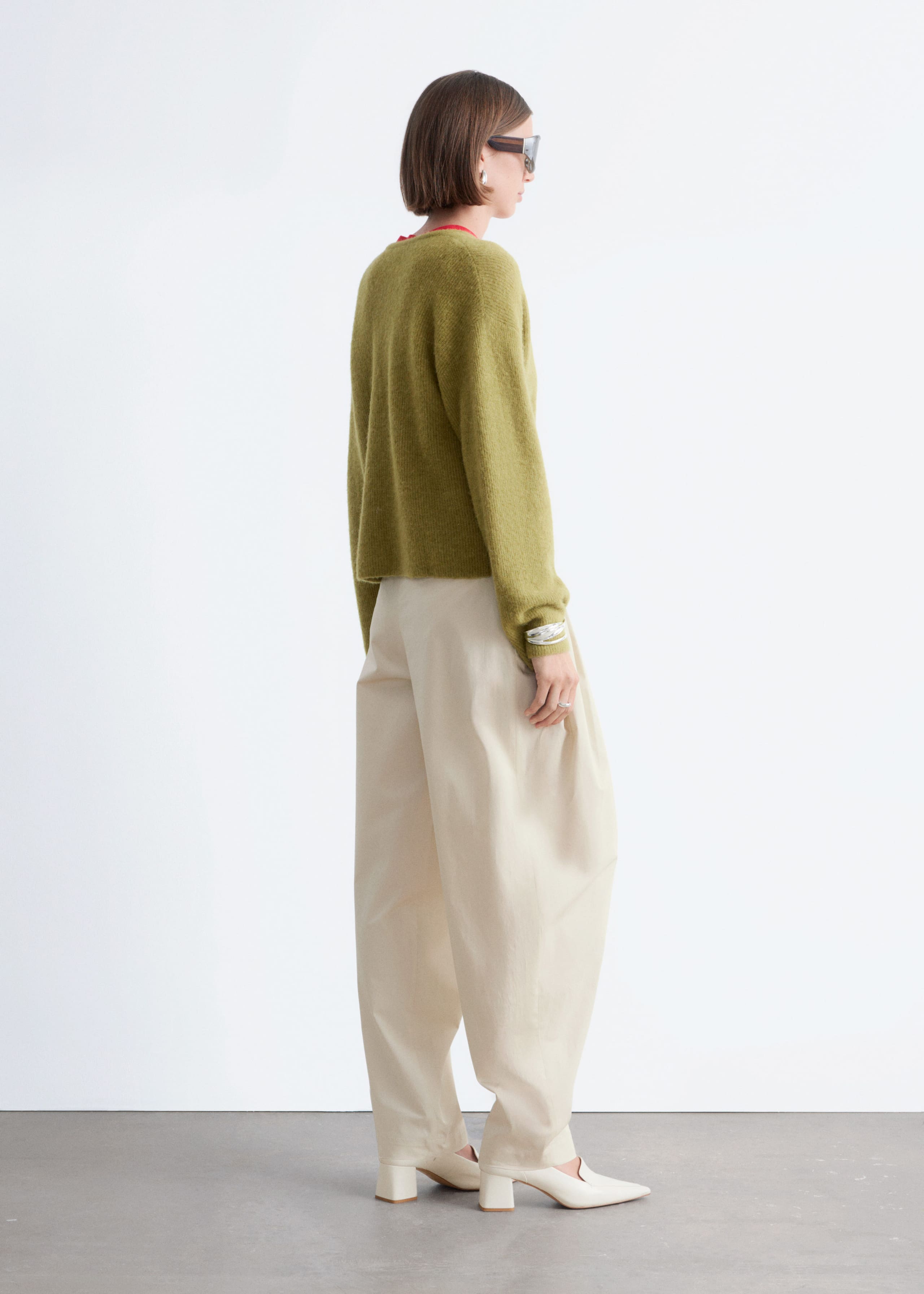 Image of Cárdigan de punto en mezcla de lana de alpaca