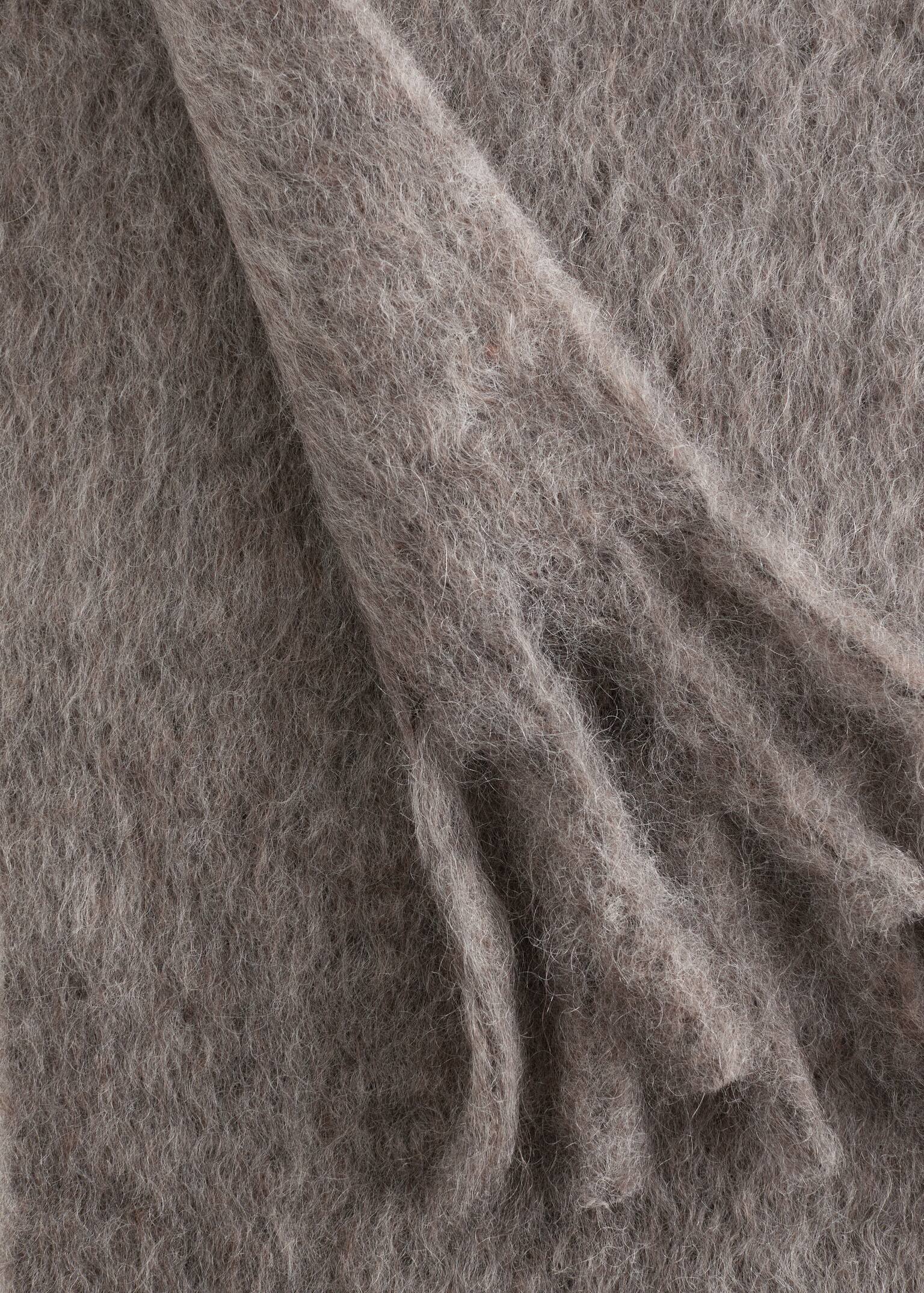 Stor halsduk i mohairblandning - Gråbeige/melerad/Mörkgrå/melerad/Ljusgul - 3