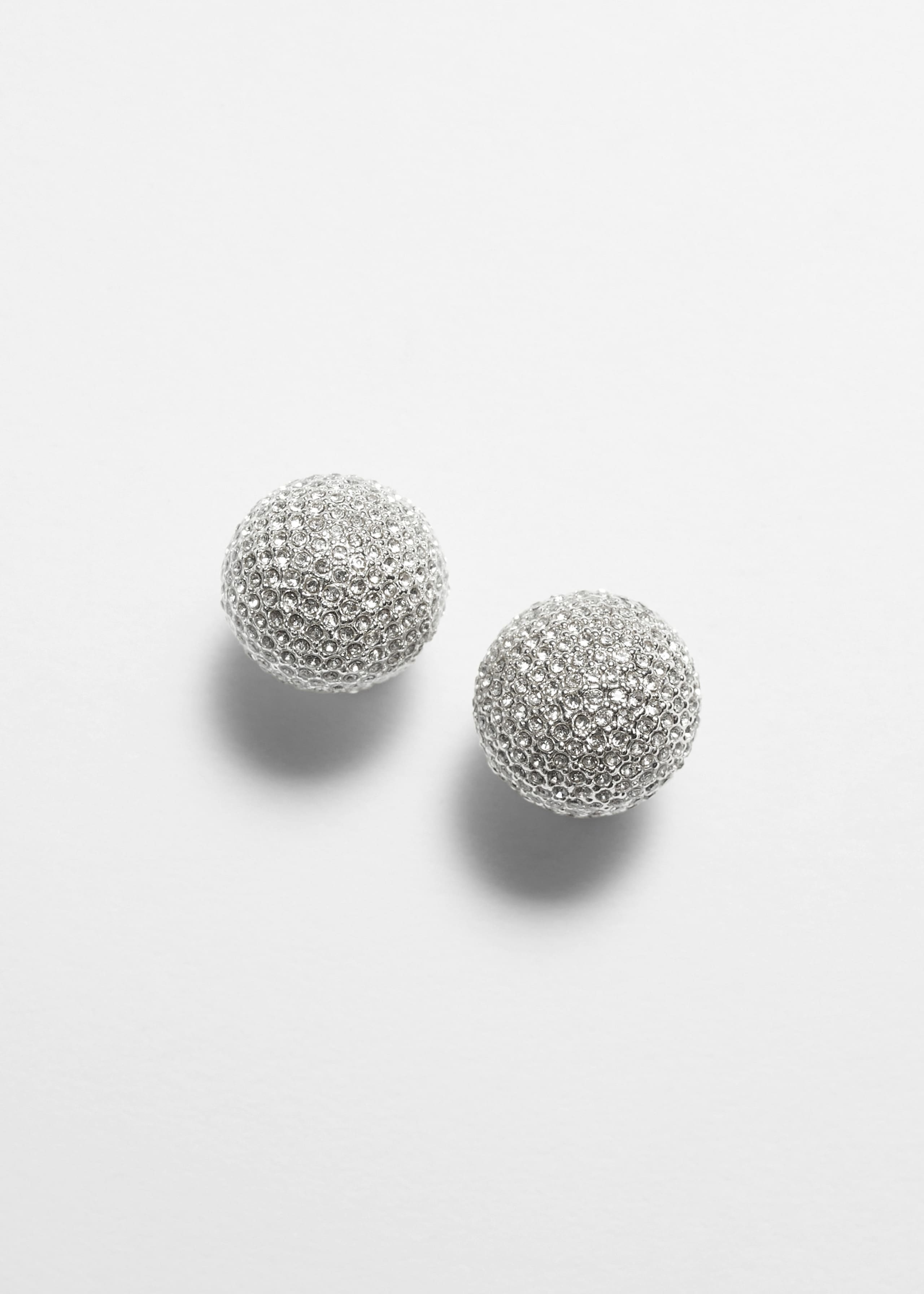 Crystal Encrusted Earrings - Silver - Still Life