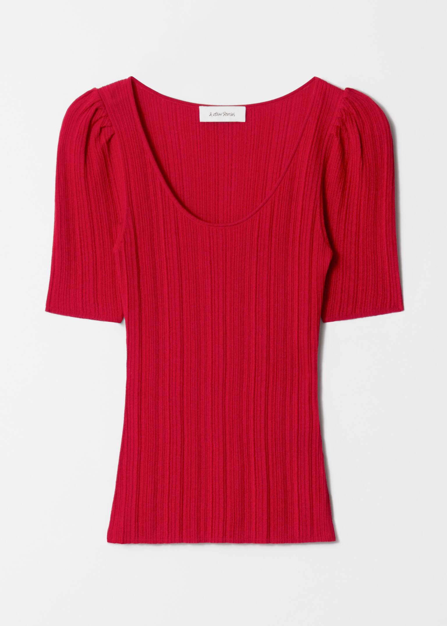 Top de punto de canalé - Rojo/Amarillo