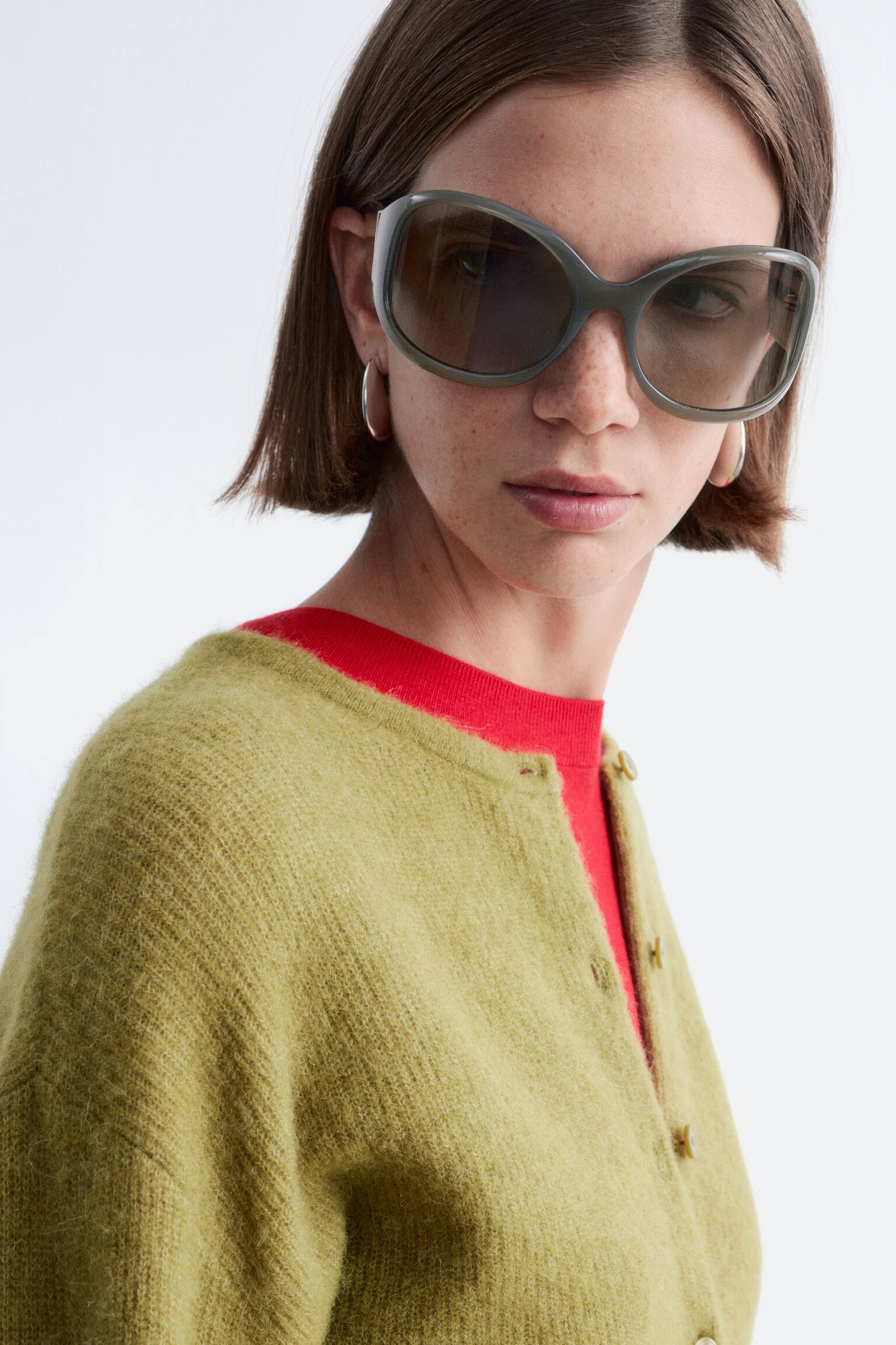 Alpaca-Blend Knitted Cardigan - Green/White/Pastel Yellow/Beige/Dusty Pink/Grey - 3