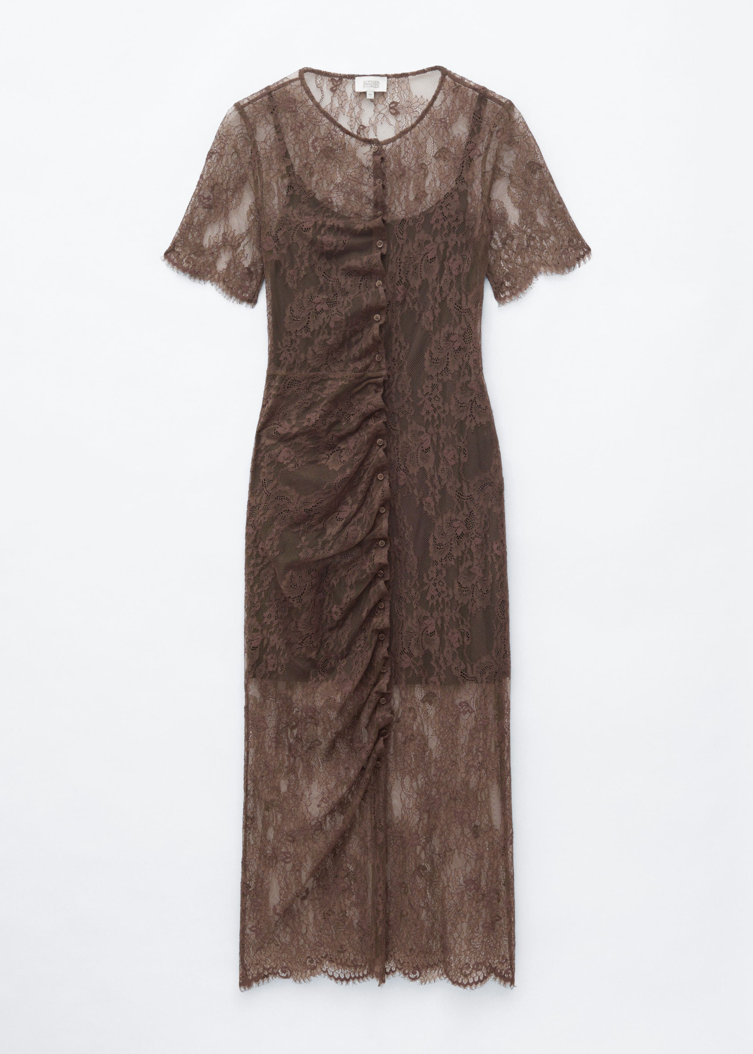 Scalloped Lace Dress - Dark Brown - Still Life