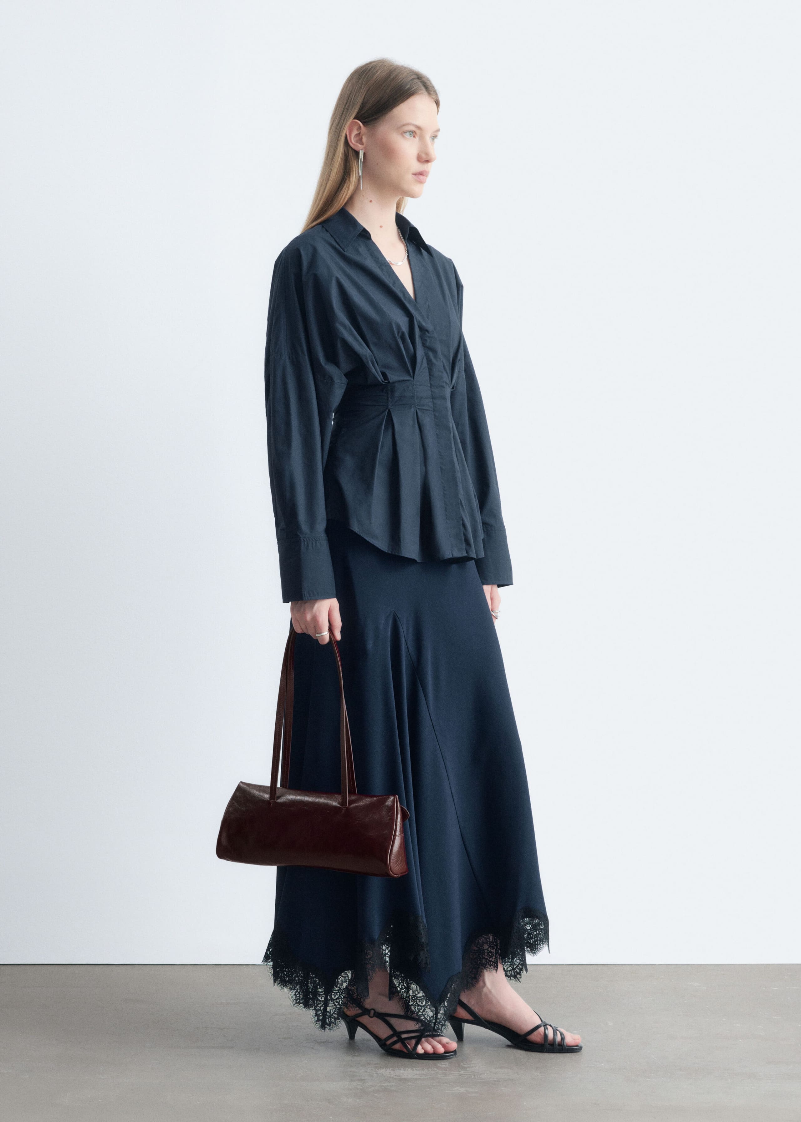 Fitted-Waist Cotton Shirt - White - Lookbook