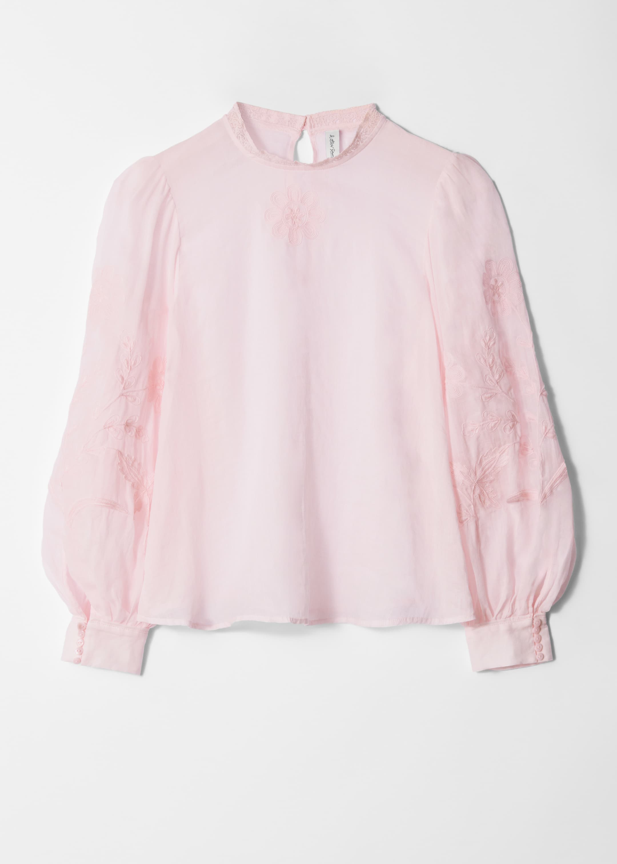Ver imagen más grande: Blusa de ramio bordada - Rosa claro - MUJER | H&M ES 5