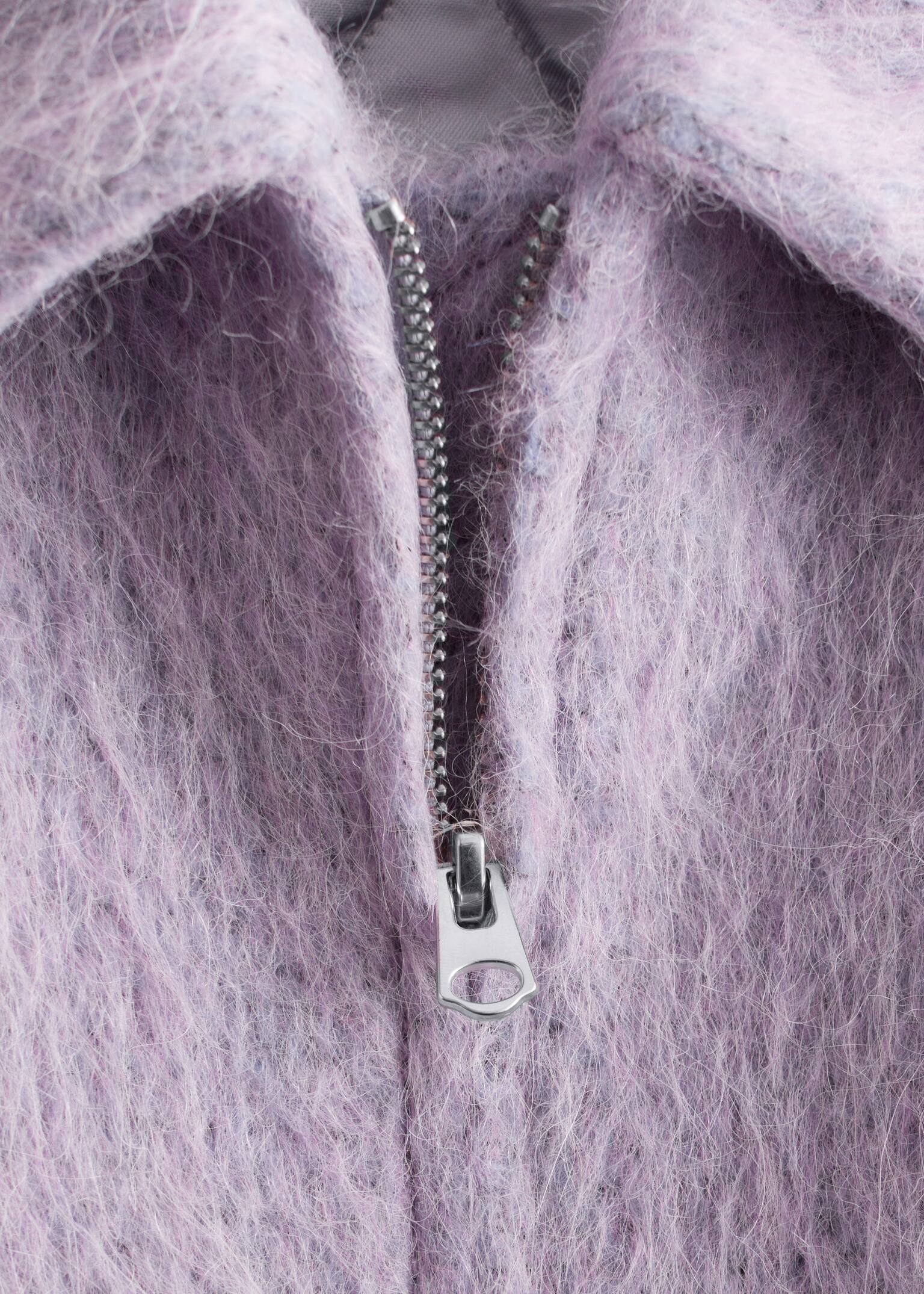 Cropped Wool Bomber Jacket - Lilla - 7
