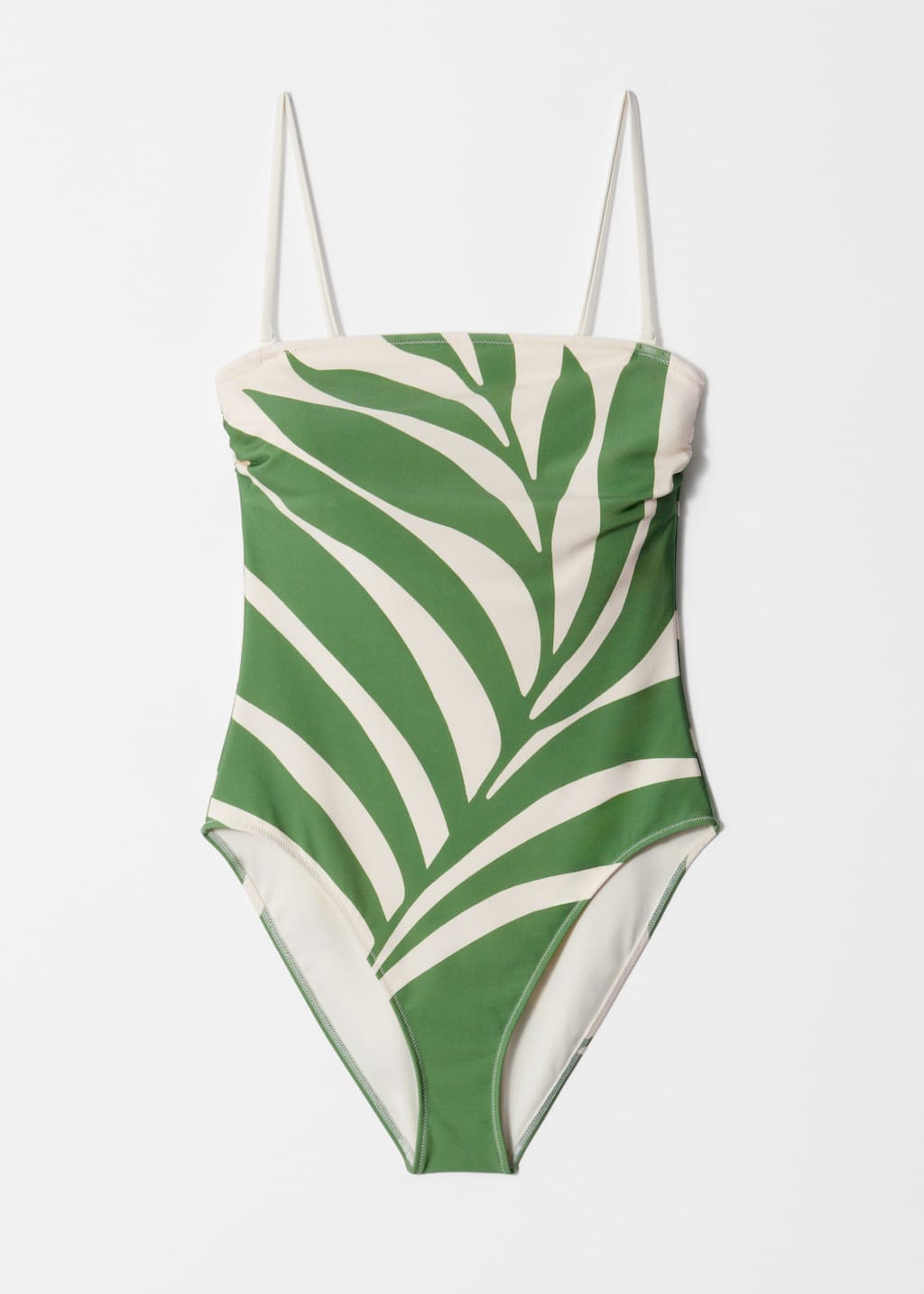 Traje de baño de tirantes - Estampado de hojas verdes - Bodegón